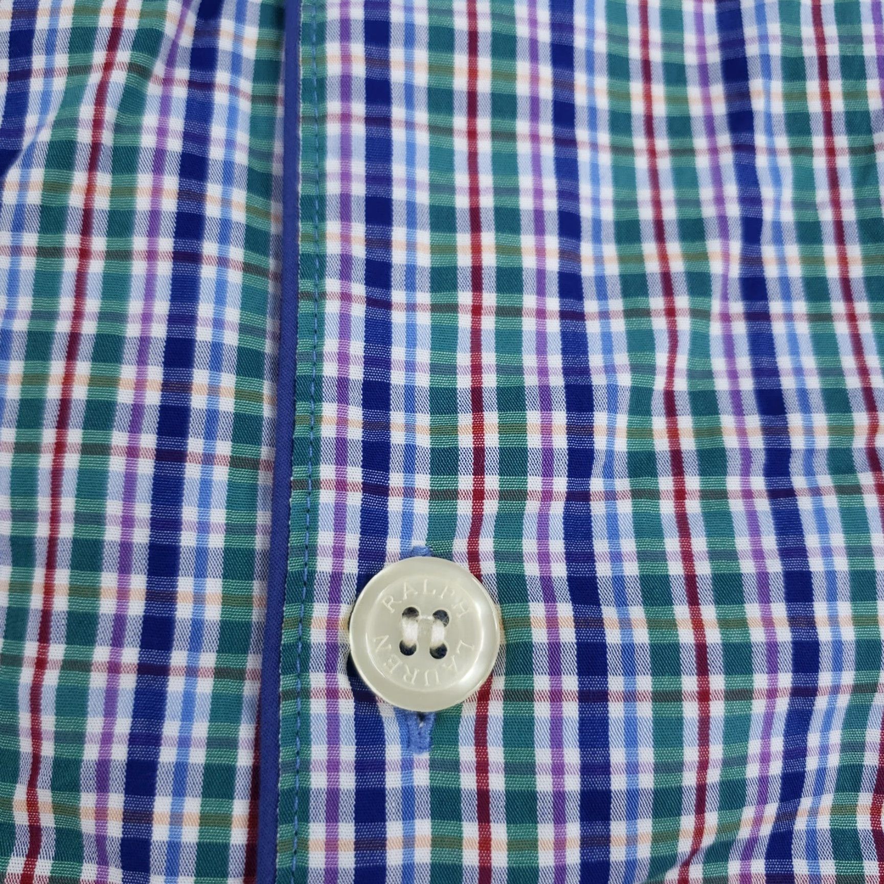 Polo Ralph Lauren Polo Ralph Lauren Short Sleeve Plaid Shirt Mens Large Blue Lightweight Size US L / EU 52-54 / 3 - 6 Thumbnail