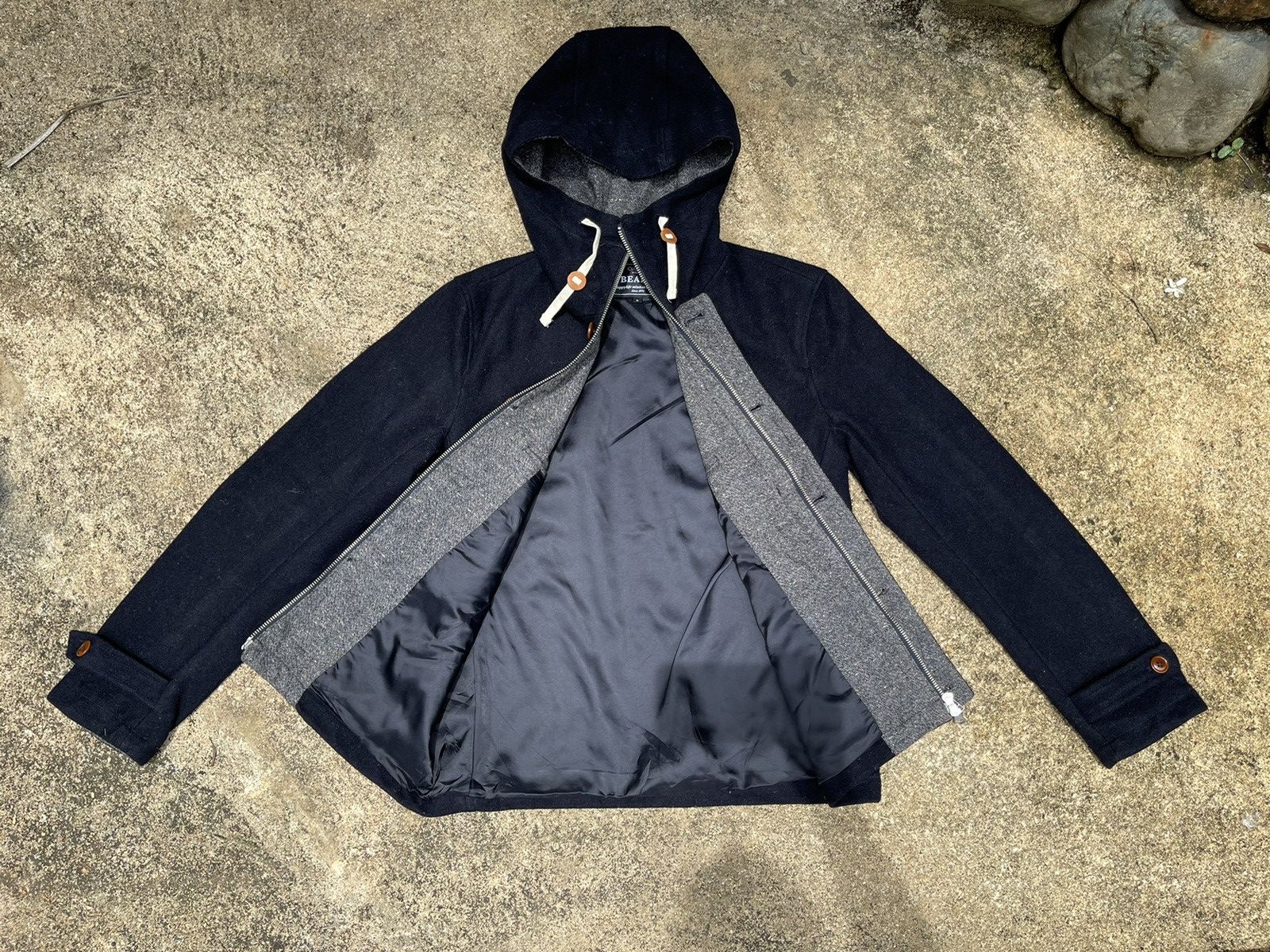 Beams Plus BEAMS Navy Hooded Wool Jacket (Size S) Size US S / EU 44-46 / 1 - 17 Thumbnail