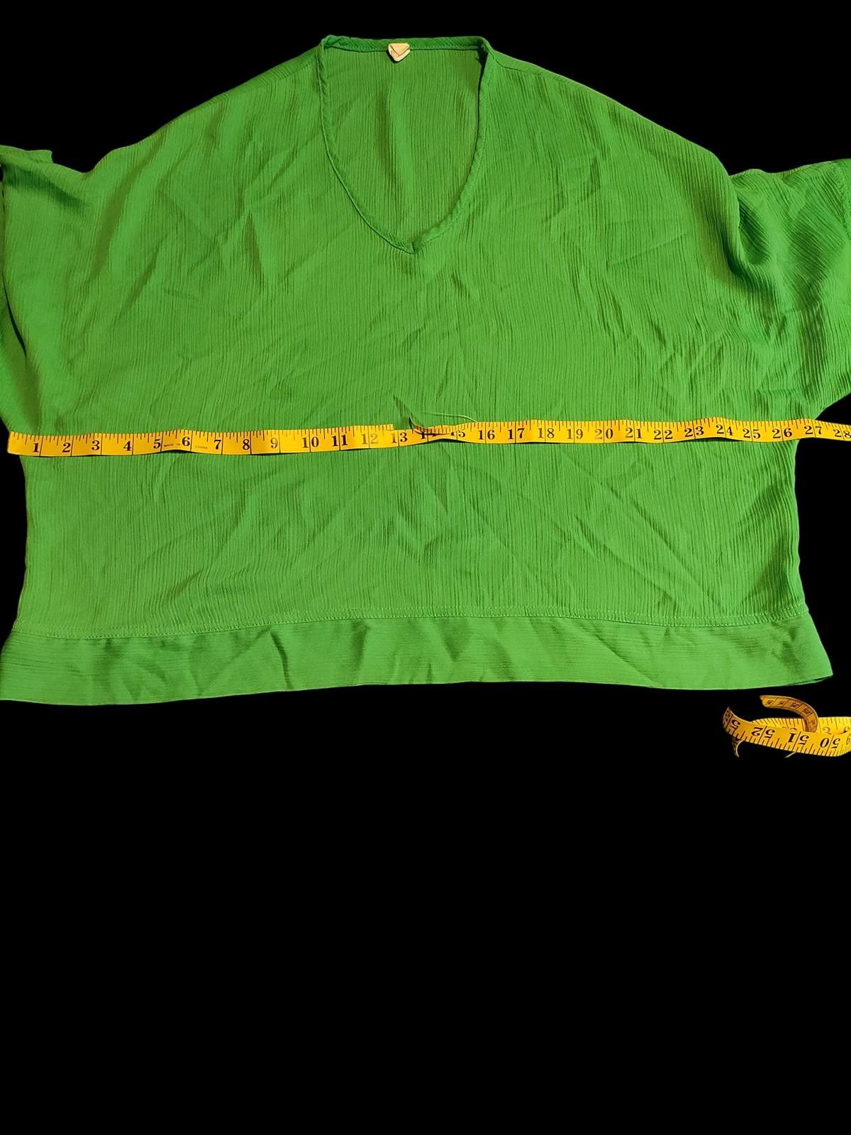Other Tyche Green V-Neck Loose Fit Blouse for Women Size S / US 4 / IT 40 - 6 Thumbnail