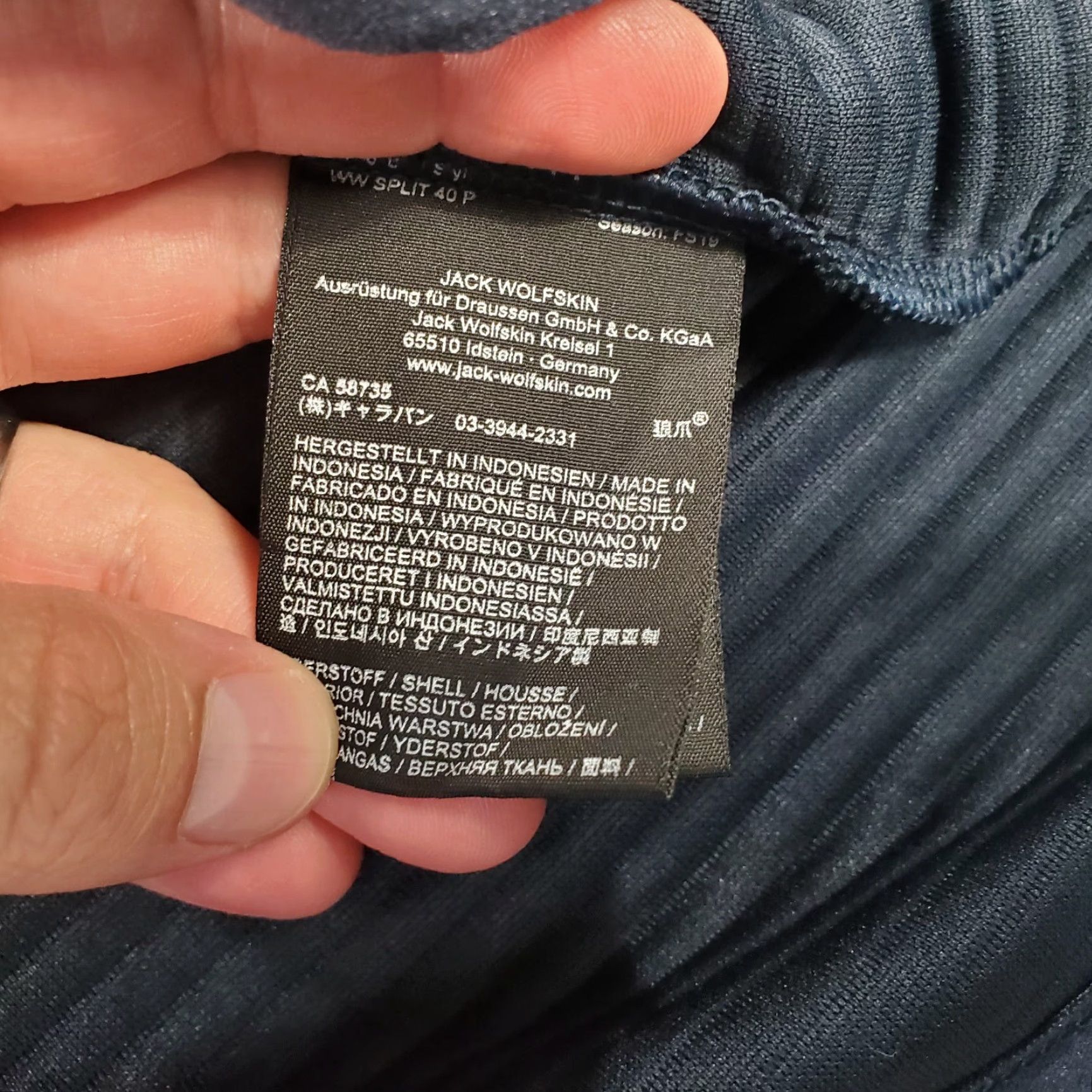 Jack Wolfskin Jack Wolfskin Modesto Jacket Mens 2XL Blue Full Zip Ribbed Lightweight Logo Size US XXL / EU 58 / 5 - 4 Thumbnail