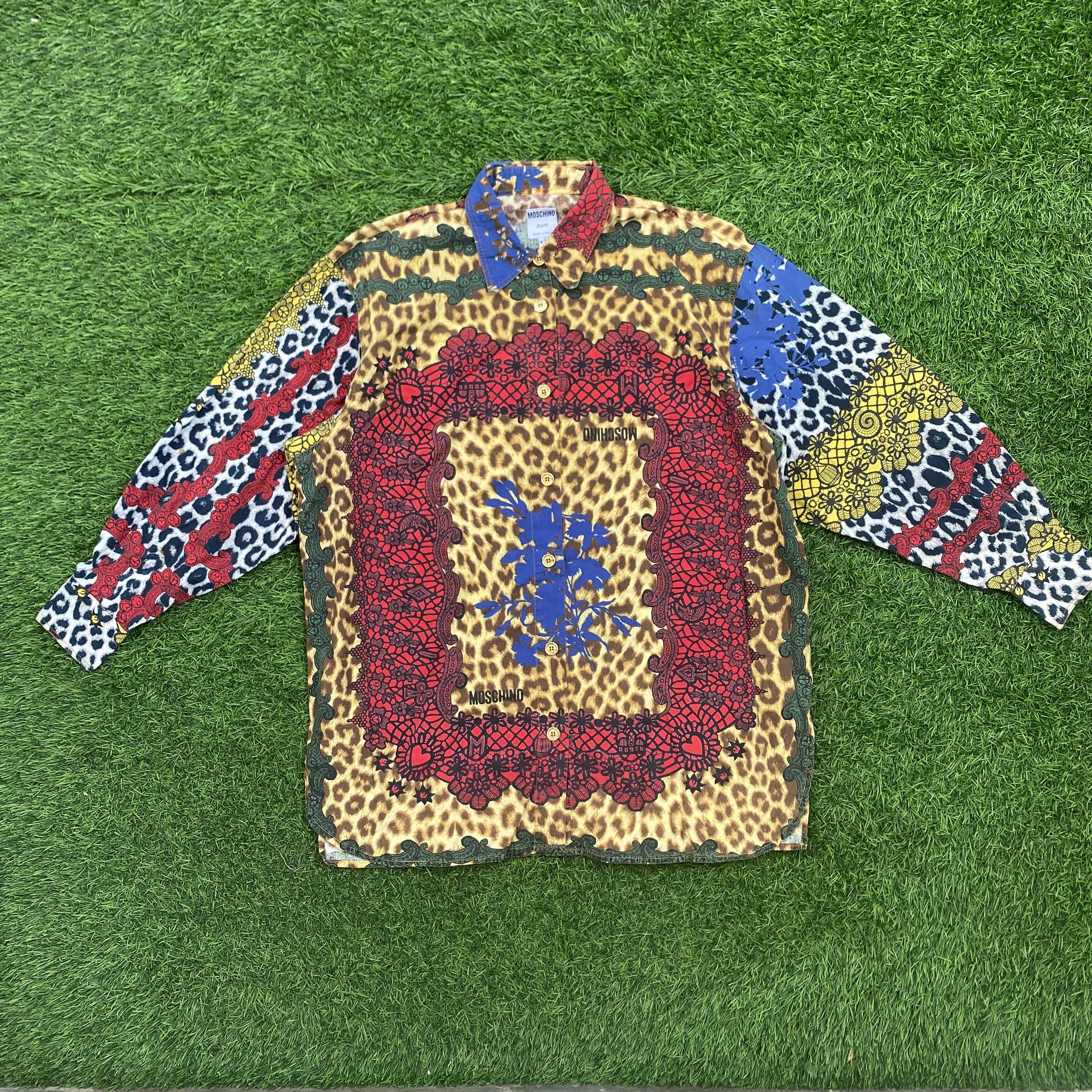Moschino × Vintage Vintage Moschino Leopard Classic Shirts Size US M / EU 48-50 / 2 - 2 Thumbnail