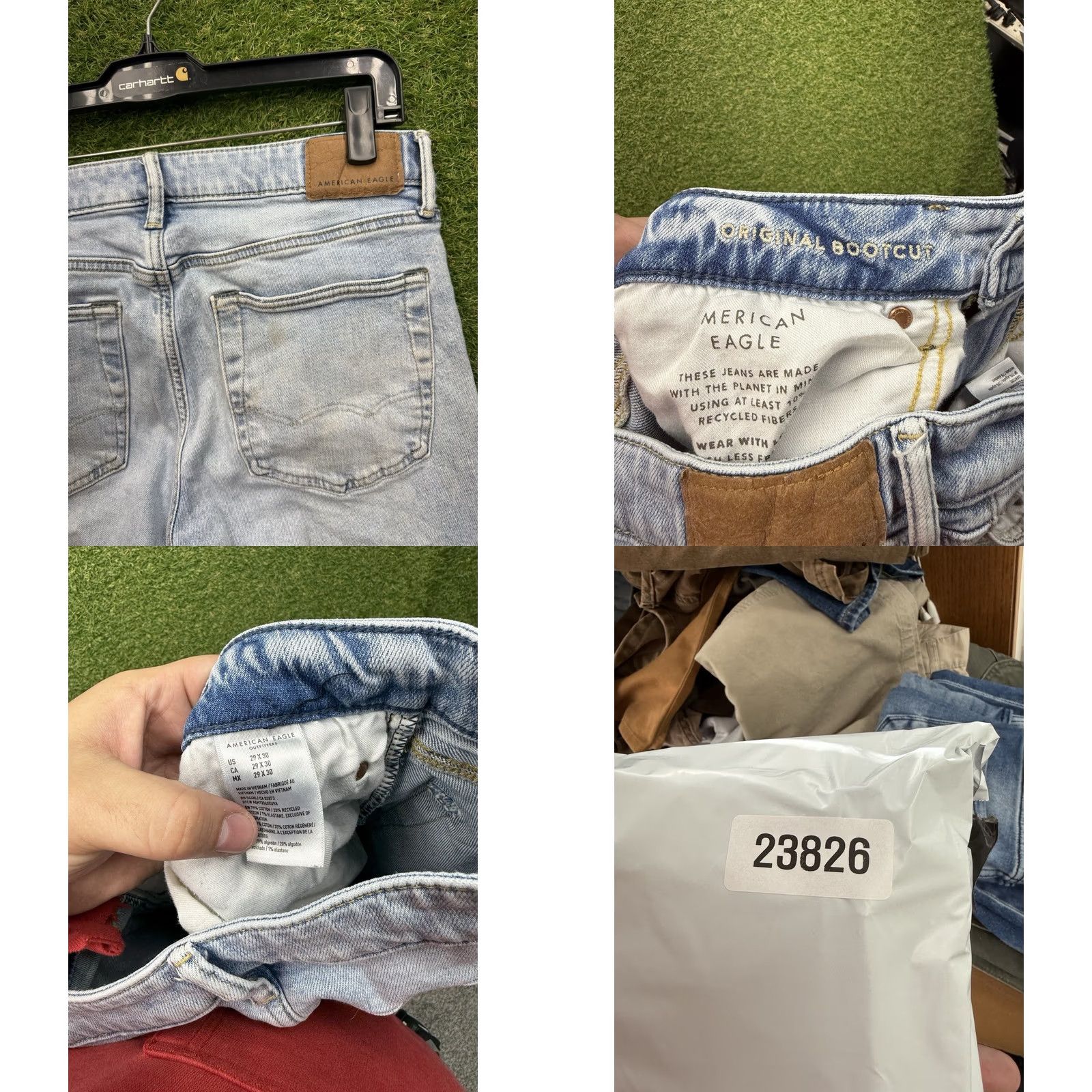American Eagle Outfitters American Eagle Jeans Mens 29x30 Bootcut 100% Cotton Light Wash Denim 5-Pocket Regular Inseam 30in Blue Jeans Mens Size US 29 - 8 Thumbnail