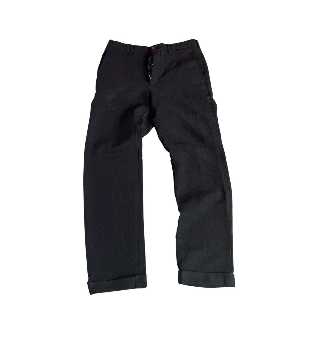 Comme des Garcons Cdg homme plus black cuffed straight trousers Size US 33 - 1 Thumbnail