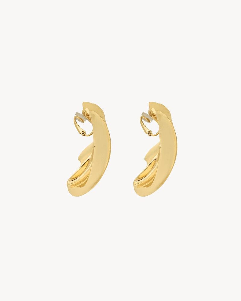 Saint Laurent Paris o1bcso1str0226 Size:OS/Petal Earrings In Metal in Golden Size ONE SIZE - 3 Thumbnail
