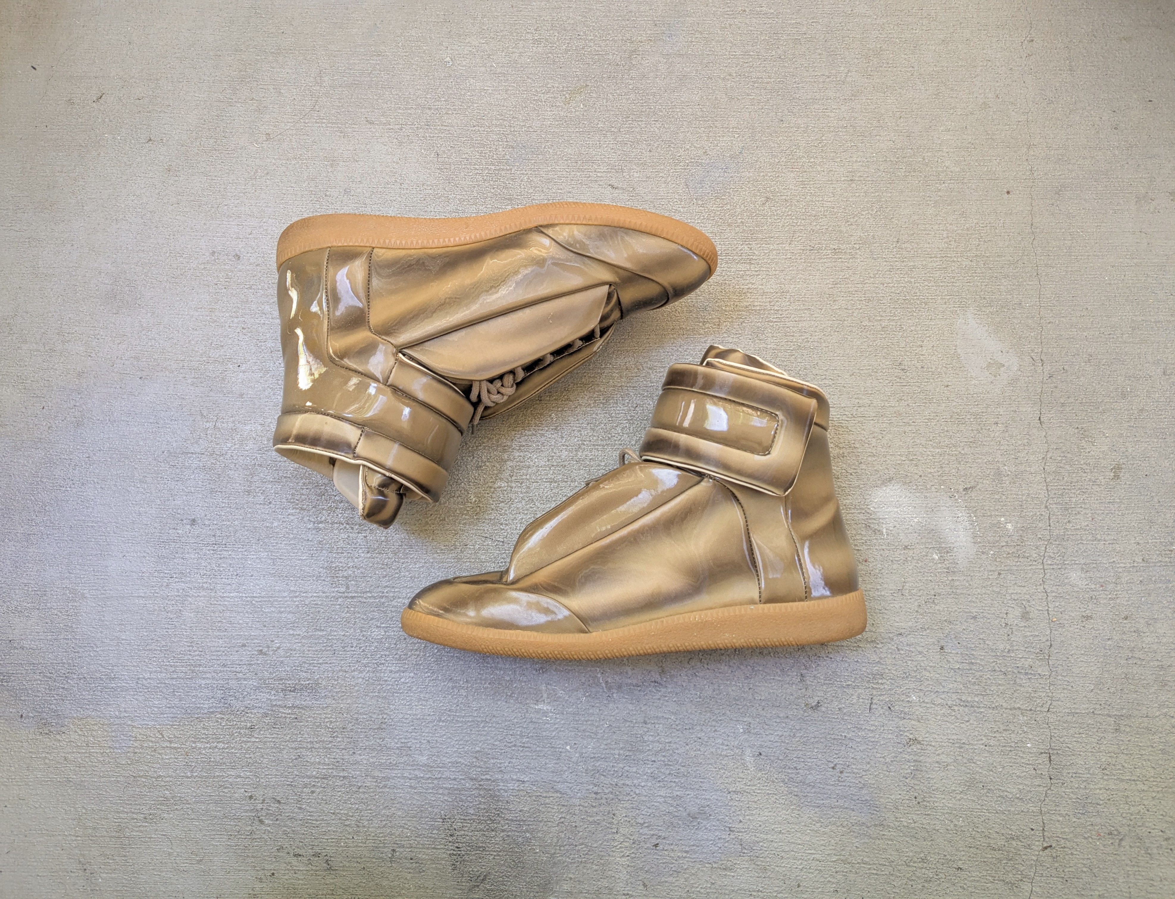 Maison Margiela × Rare Maison Margiela Future High Tops Tan Gold 