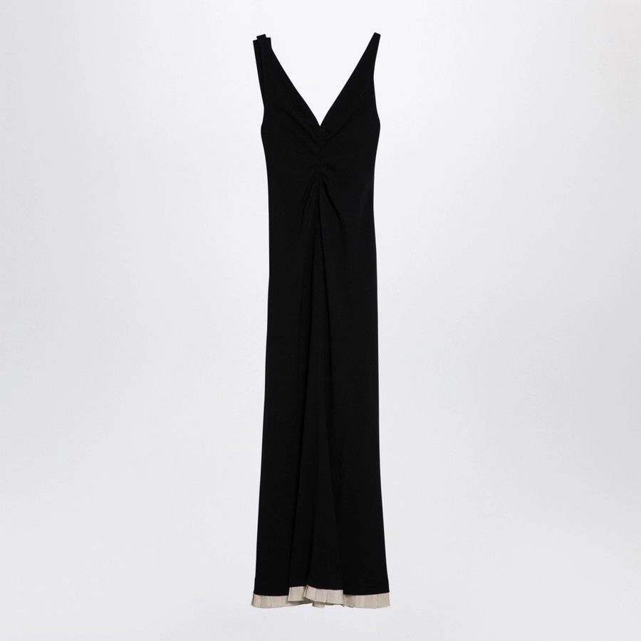 Victoria Beckham o1d2blof1124 Viscose Blend Long Dress in Black Size S / US 4 / IT 40 - 1 Thumbnail