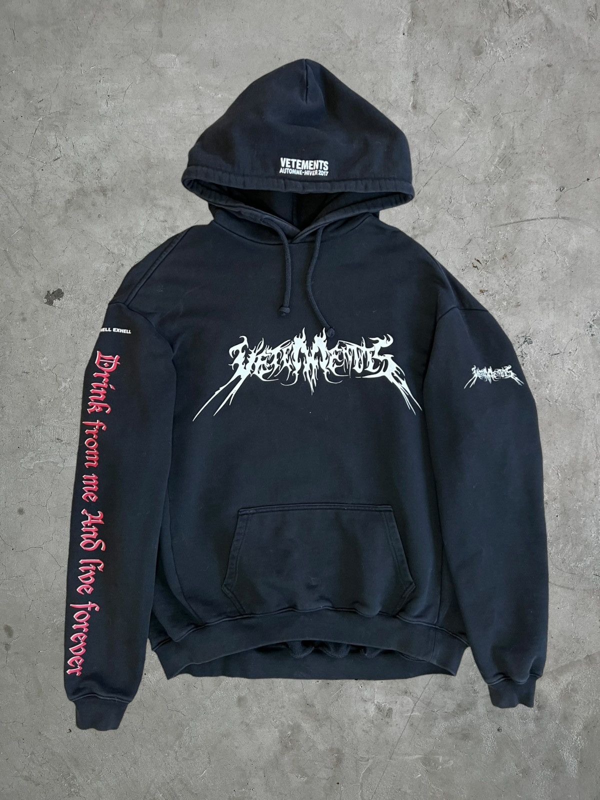 Pre-owned Vetements 2017  Total Fucking Darkness Pullover Hoodie In Black