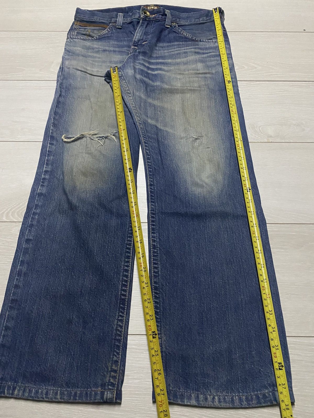Junya Watanabe Edwin Exclusive Vintage Mud Wash Distressed Loose Jeans Size US 32 / EU 48 - 17 Thumbnail