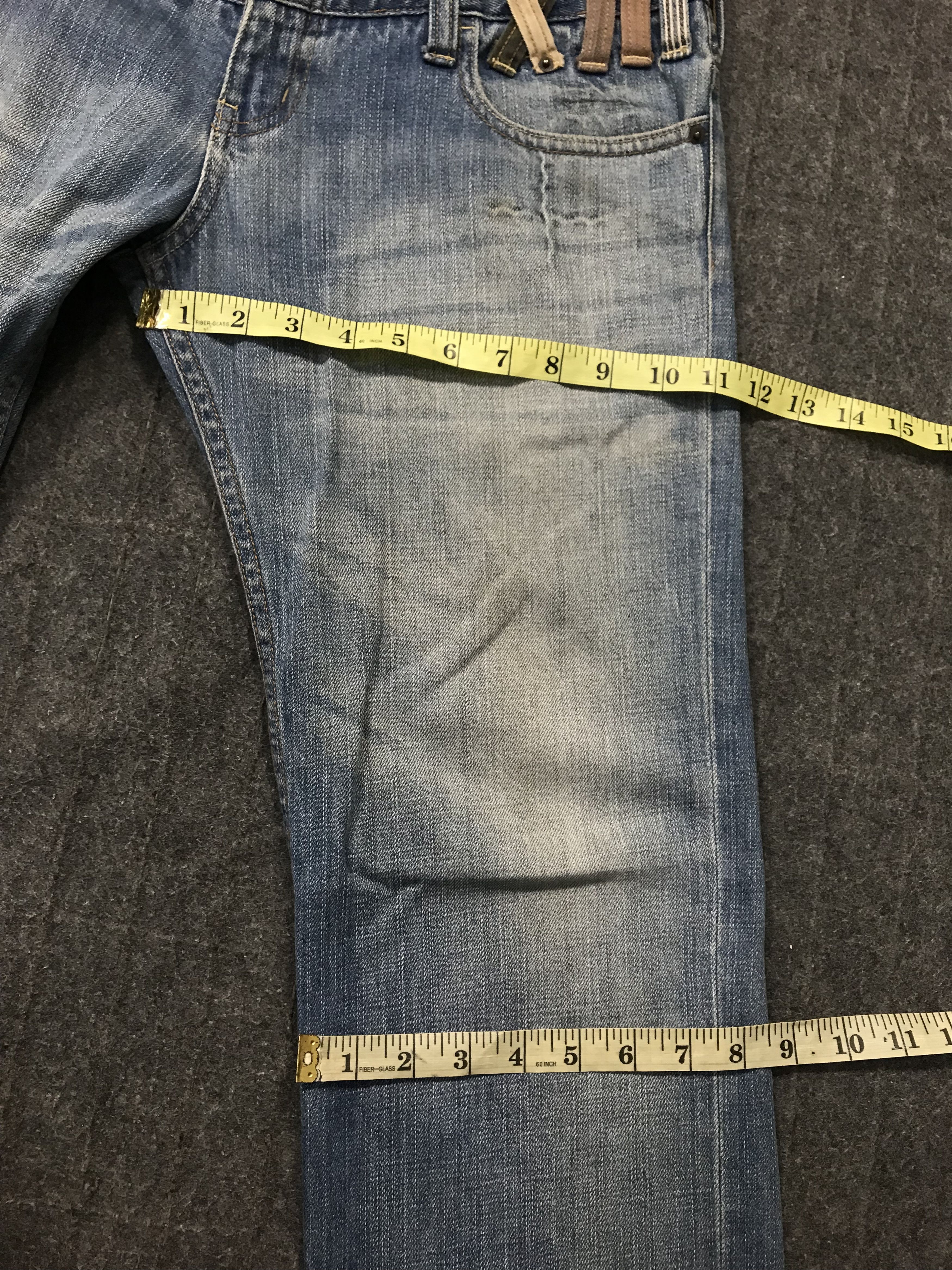 Japanese Brand Vintage Dominate Double Waist Indigo Denim Jeans Size US 32 / EU 48 - 9 Thumbnail