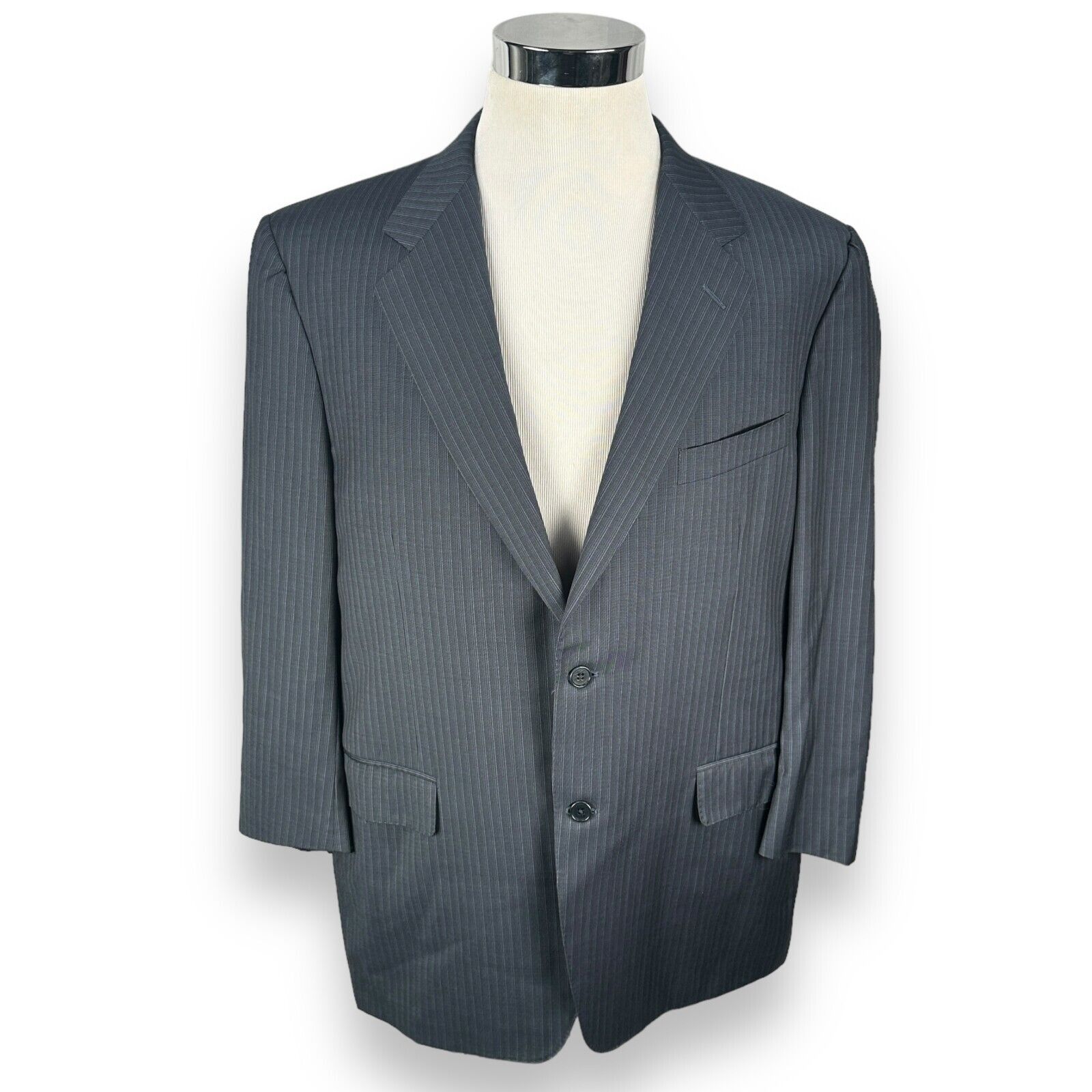Canali Canali Blazer Jacket Men's US 46R IT 56R Blue Striped Wool Size 46R - 1 Thumbnail