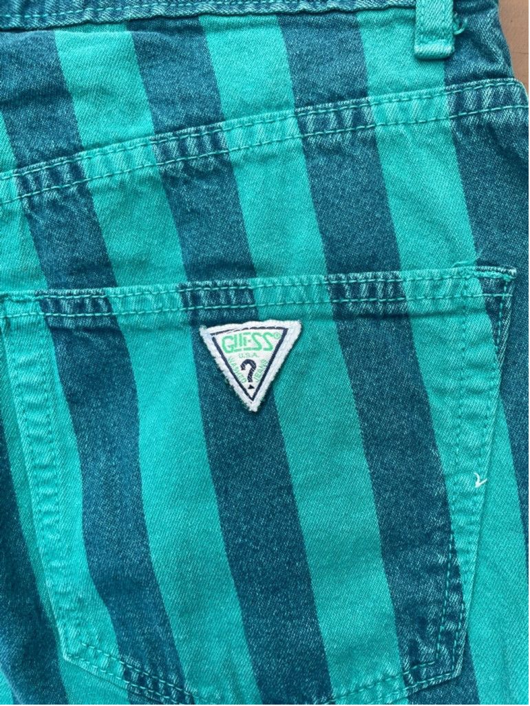 Guess Vintage Guess Striped Denim Shorts Size US 32 / EU 48 - 3 Thumbnail