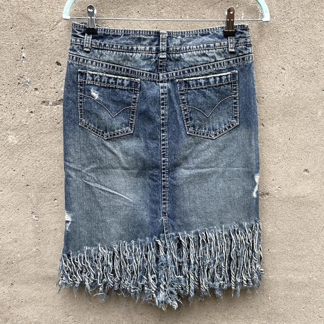 Vintage Unique Lace-Up and Lacy Denim Skirt Size 28" / US 6 / IT 42 - 4 Thumbnail