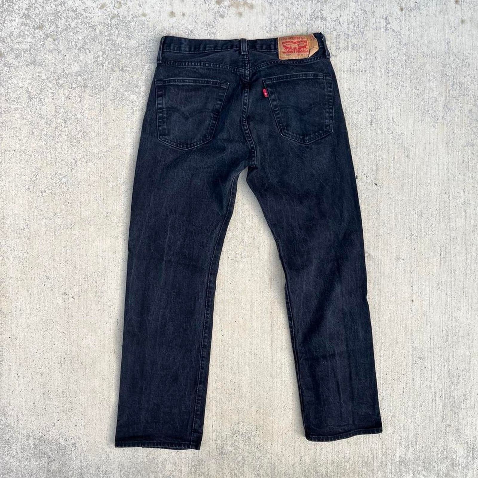Levi's Straight Leg Black 501 Levi’s Button-Fly Dark Faded Denim Size US 33 - 3 Thumbnail