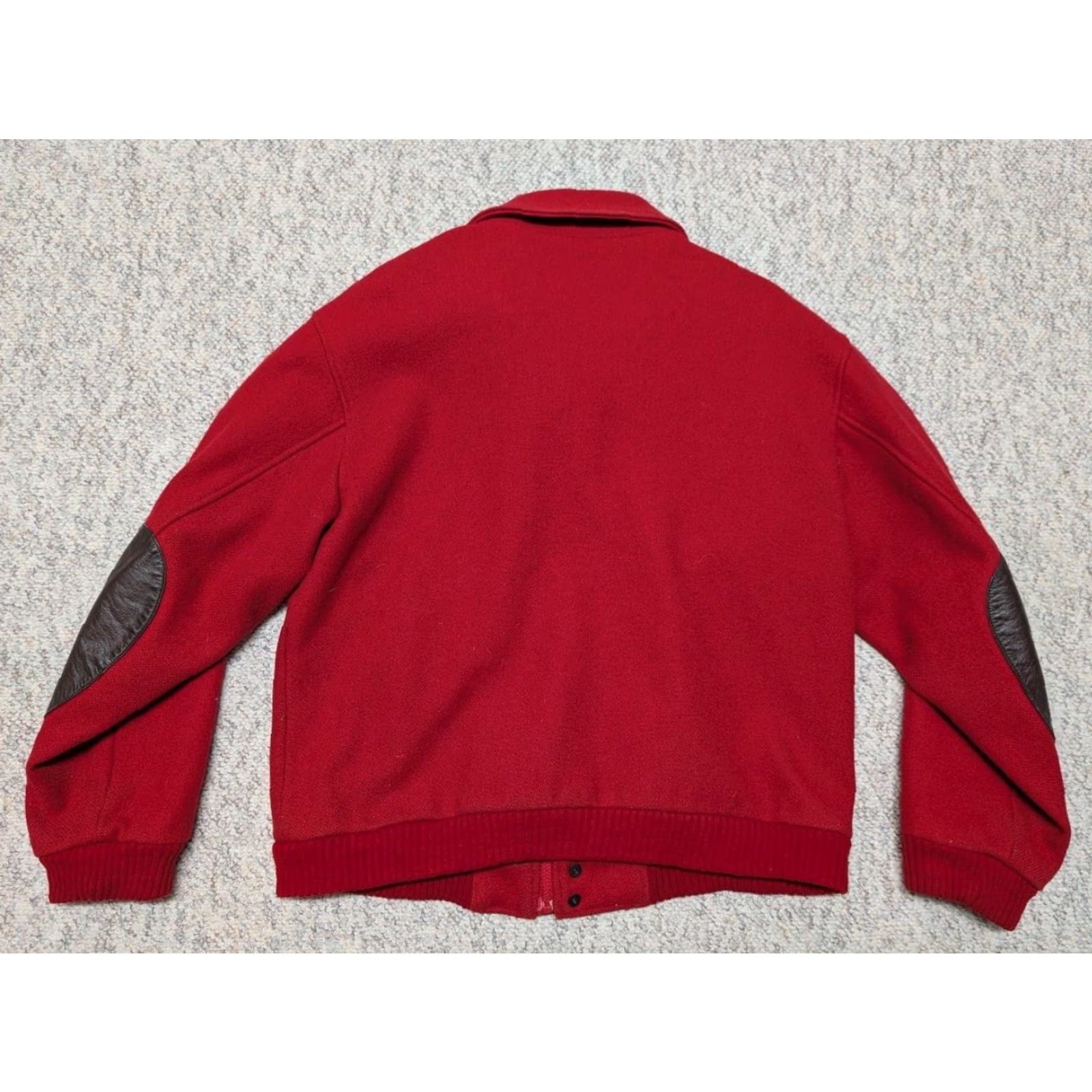 Eddie Bauer VINTAGE Eddie Bauer Wool BOMBER Jacket M Leather ELBOW PATCHES Red 42-44 Tweed Lined Zip Mens Size US M / EU 48-50 / 2 - 3 Thumbnail