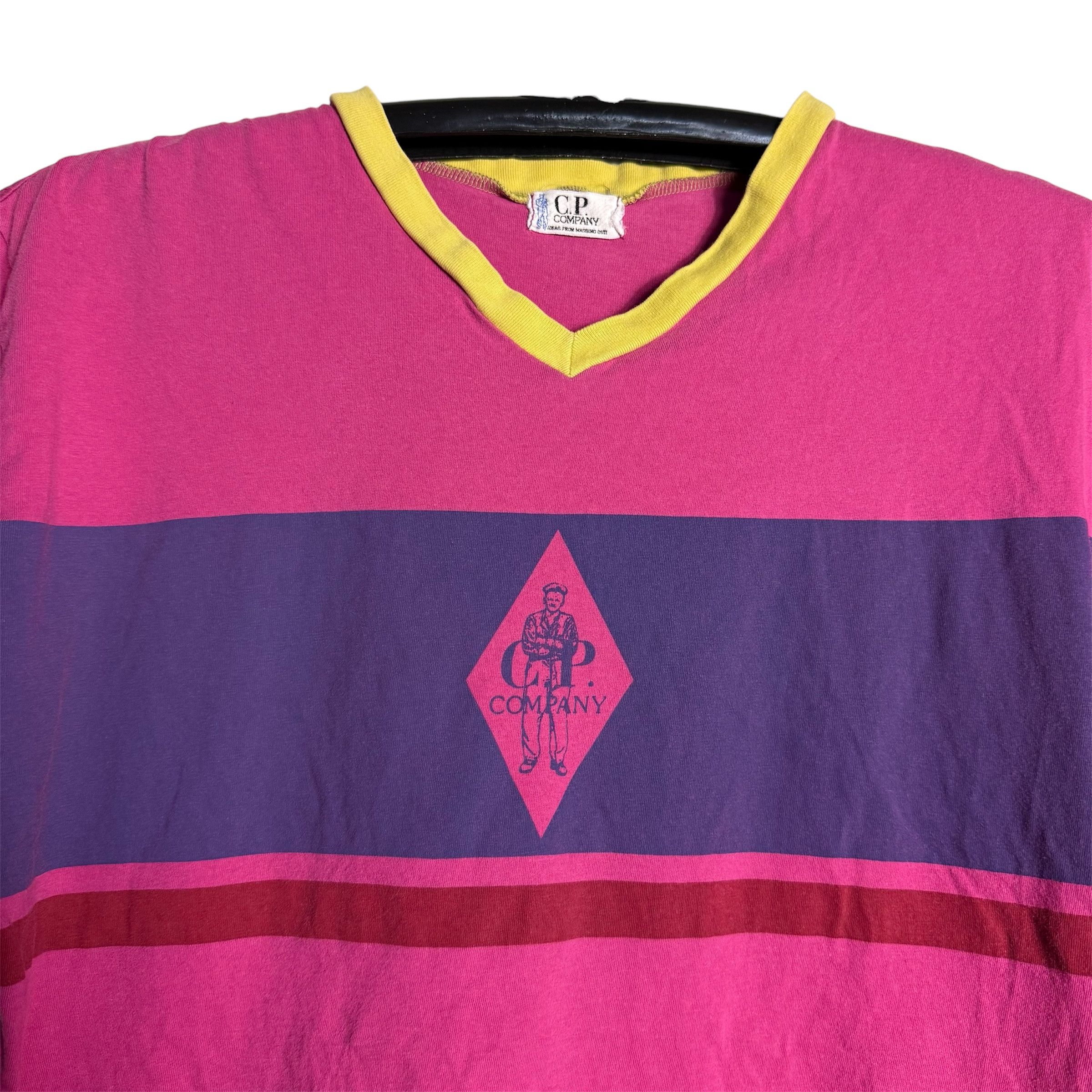 C.P. Company 🔥RARE🔥Vintage C.P Company Spellout V-Neck T-shirt Size ONE SIZE - 2 Thumbnail