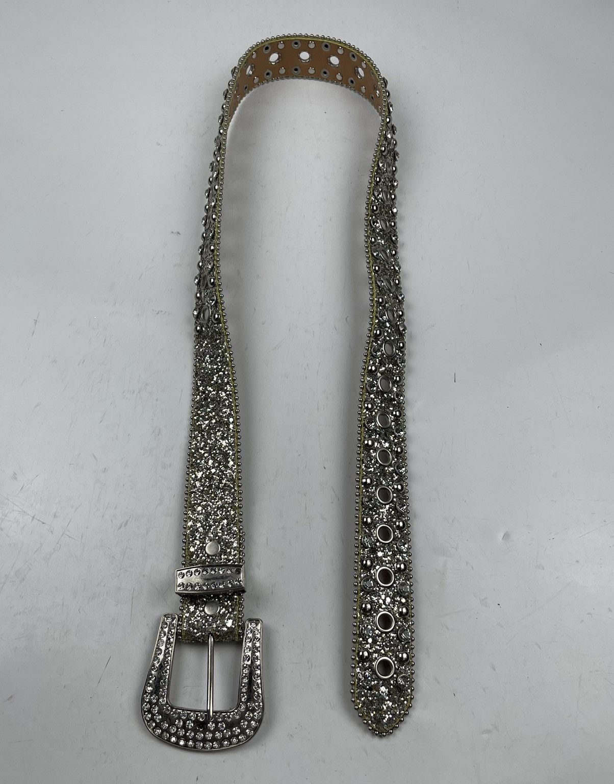 Japanese Brand rare design studded belt tc33 Size 38 - 5 Thumbnail