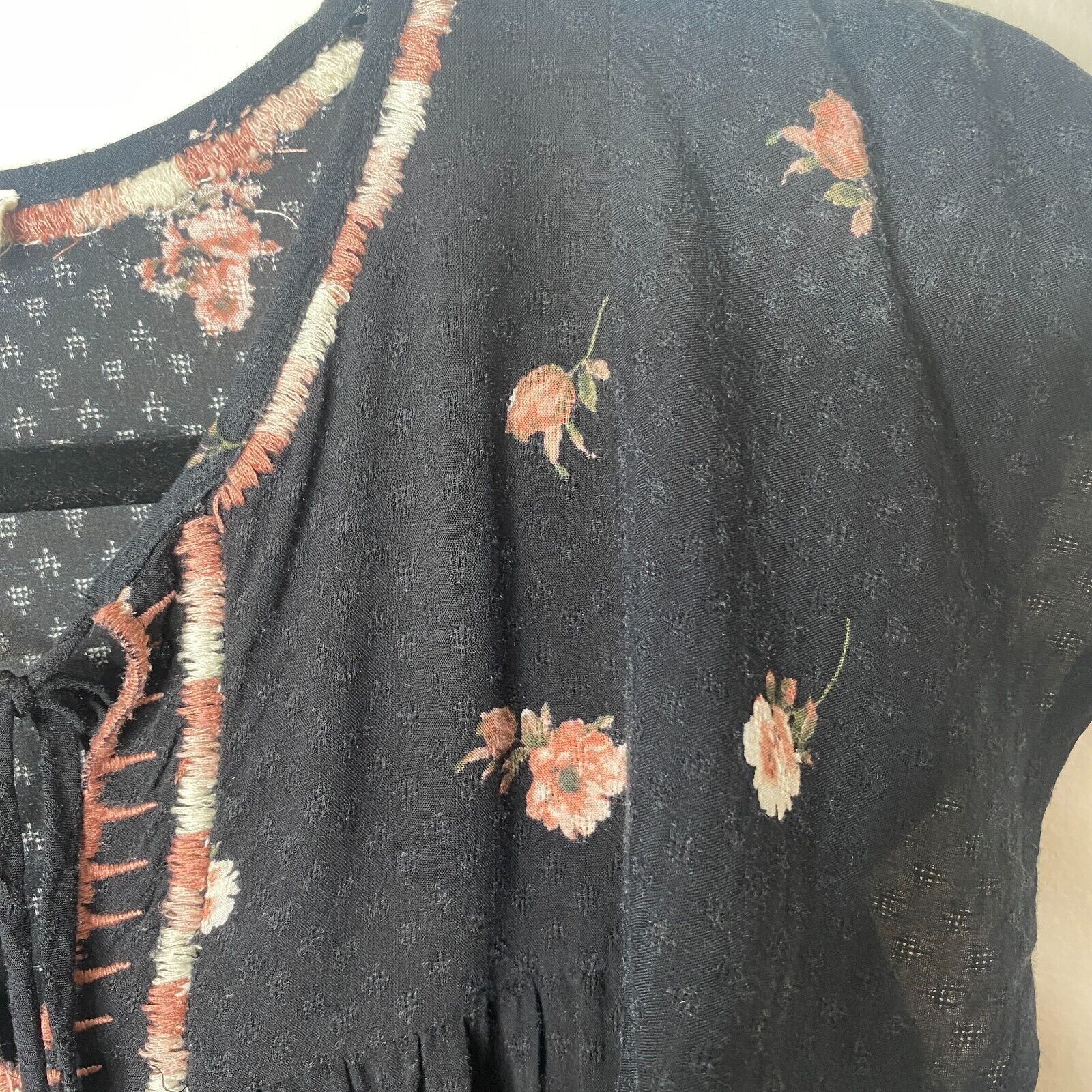 Other Lovestitch Black Multi Floral Aztec Tie Sleeveless Top S Size S / US 4 / IT 40 - 8 Thumbnail