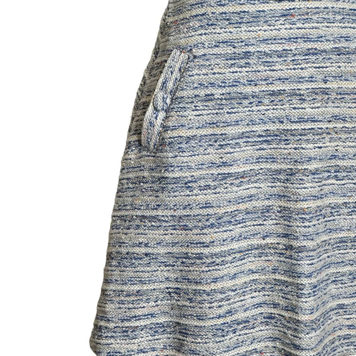 Loft Loft blue tweed lined A line mini pull on skirt size XS Size 27" / US 4 / IT 40 - 6 Thumbnail