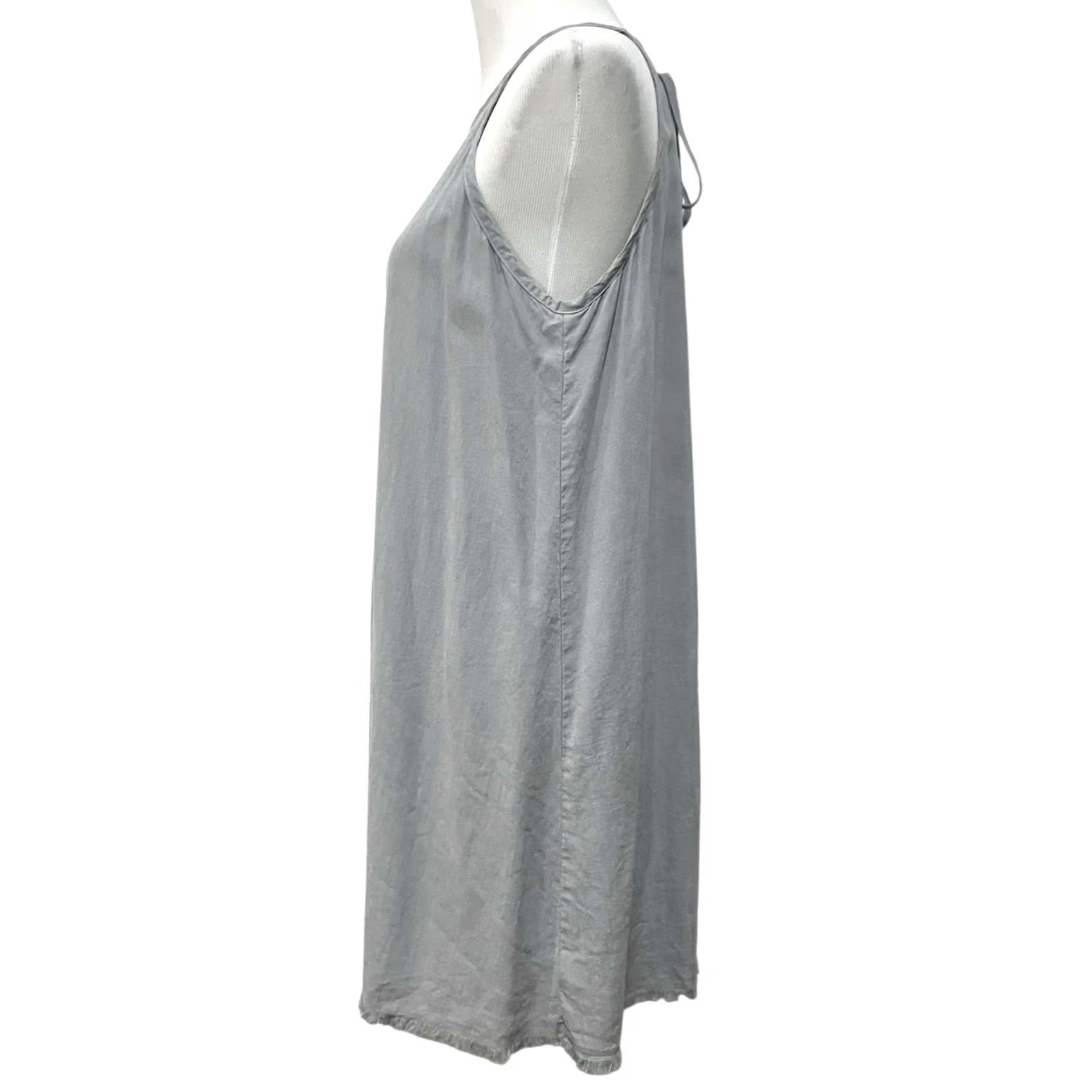 Anthropologie ANTHROPOLOGIE Cloth & Stone Shirt Dress L Gray High Neck Sleeveless Tie Swing Dress Women Short Casual Party/Cocktail Travel Summer Spring Fall Size L / US 10 / IT 46 - 5 Thumbnail