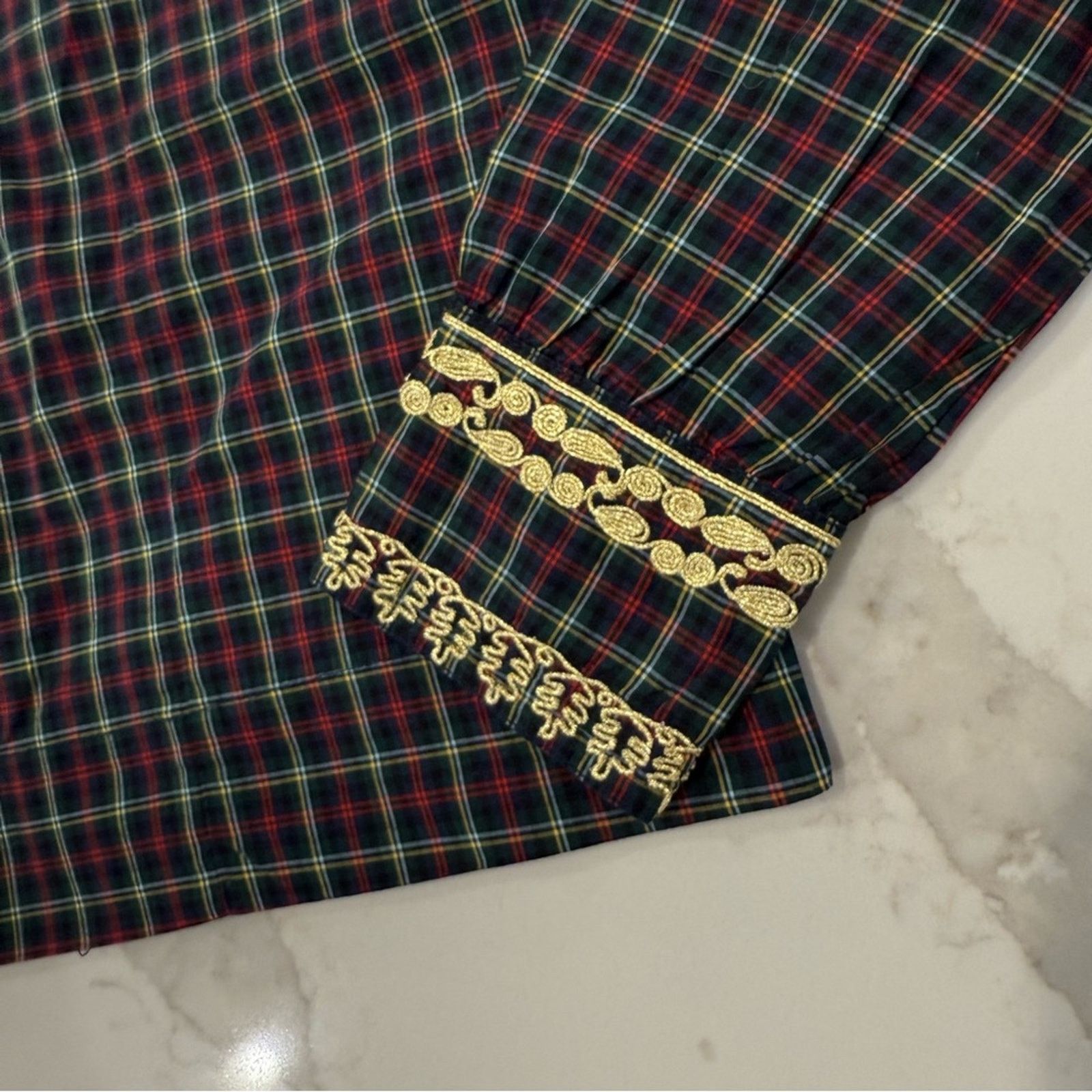 J.Crew J. Crew NWT Embroidered Plaid Peasant Holiday Top Womens XS Size XS / US 0-2 / IT 36-38 - 12 Thumbnail