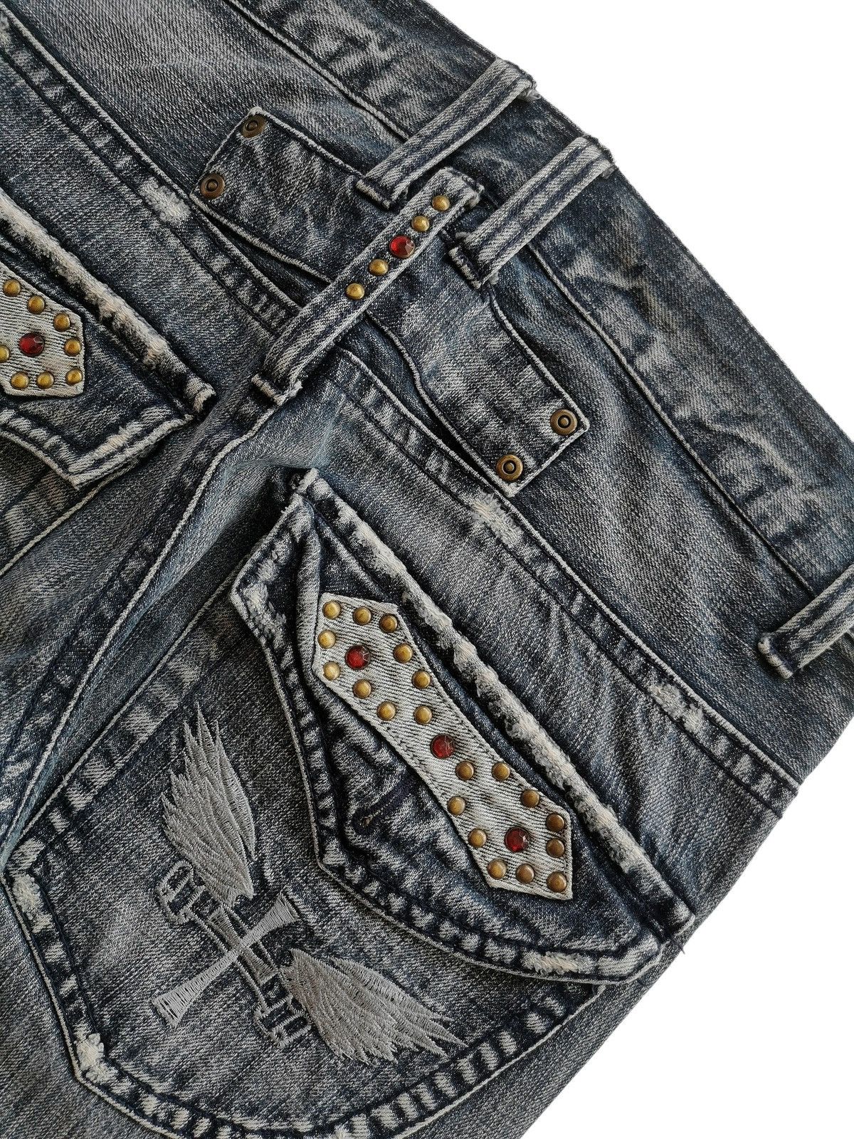Japanese Brand Ultimax Bootcuts Studded Embroidery Pockets Jeans Size 32x31 Size US 32 / EU 48 - 7 Thumbnail