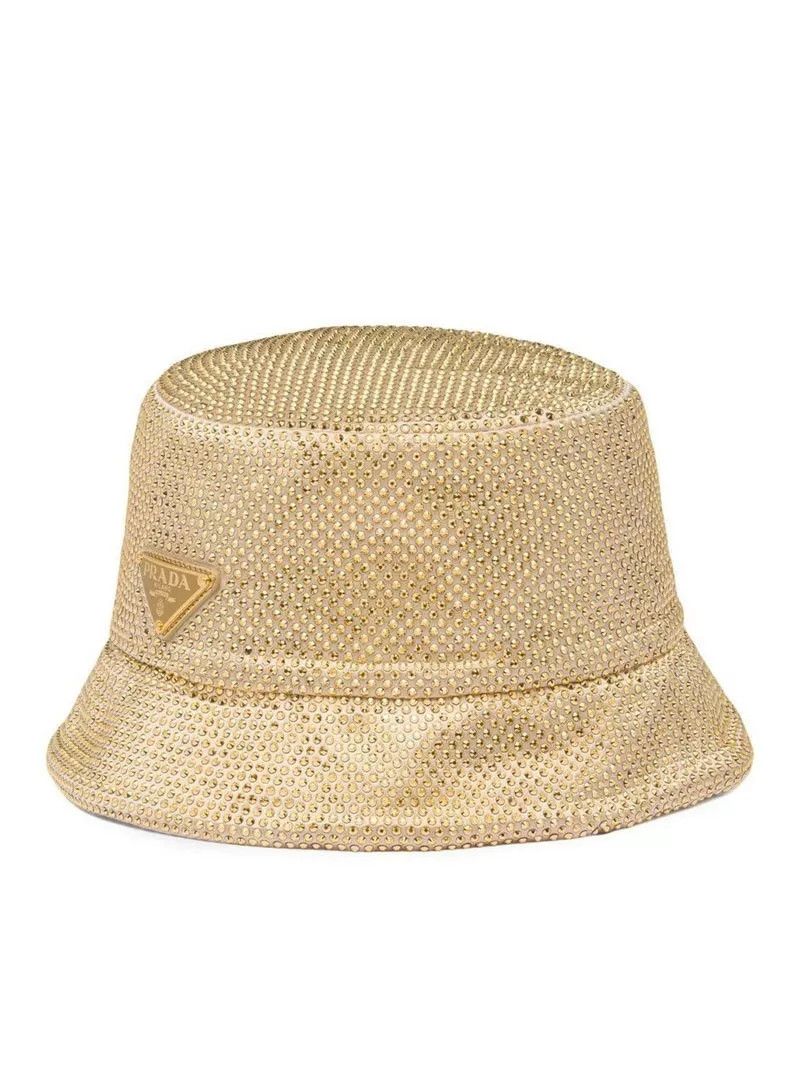 Prada PRADA Platinum Satin Crystal Bucket Hat New Authentic Size ONE SIZE - 1 Thumbnail