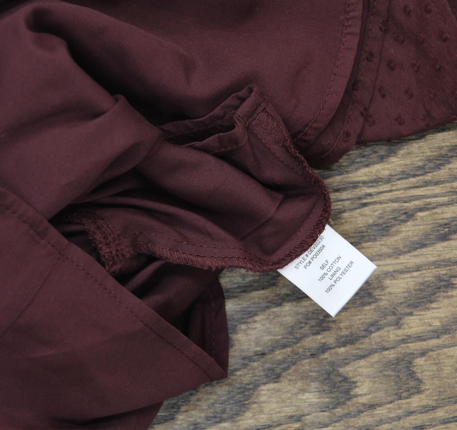 Other Crystal Doll Puffed Sleeve Fit Flare Dress Merlot Red 2xs Size XXS / US 00 / IT 34 - 5 Thumbnail