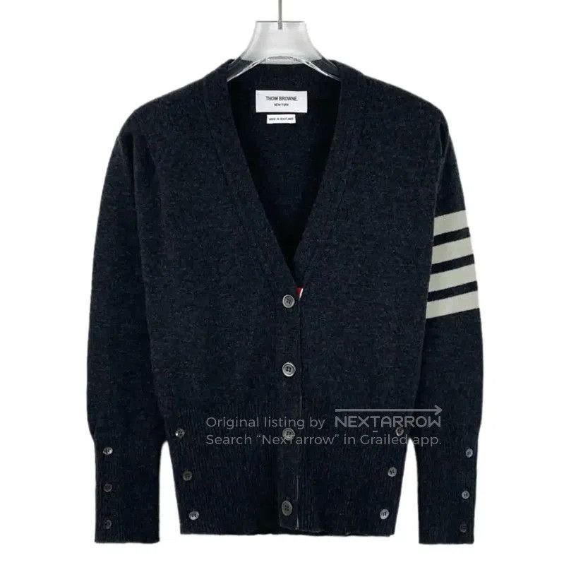 Thom Browne Thom Browne Charcoal Wool Cardigan for Women . Size M / US 6-8 / IT 42-44 - 1 Thumbnail