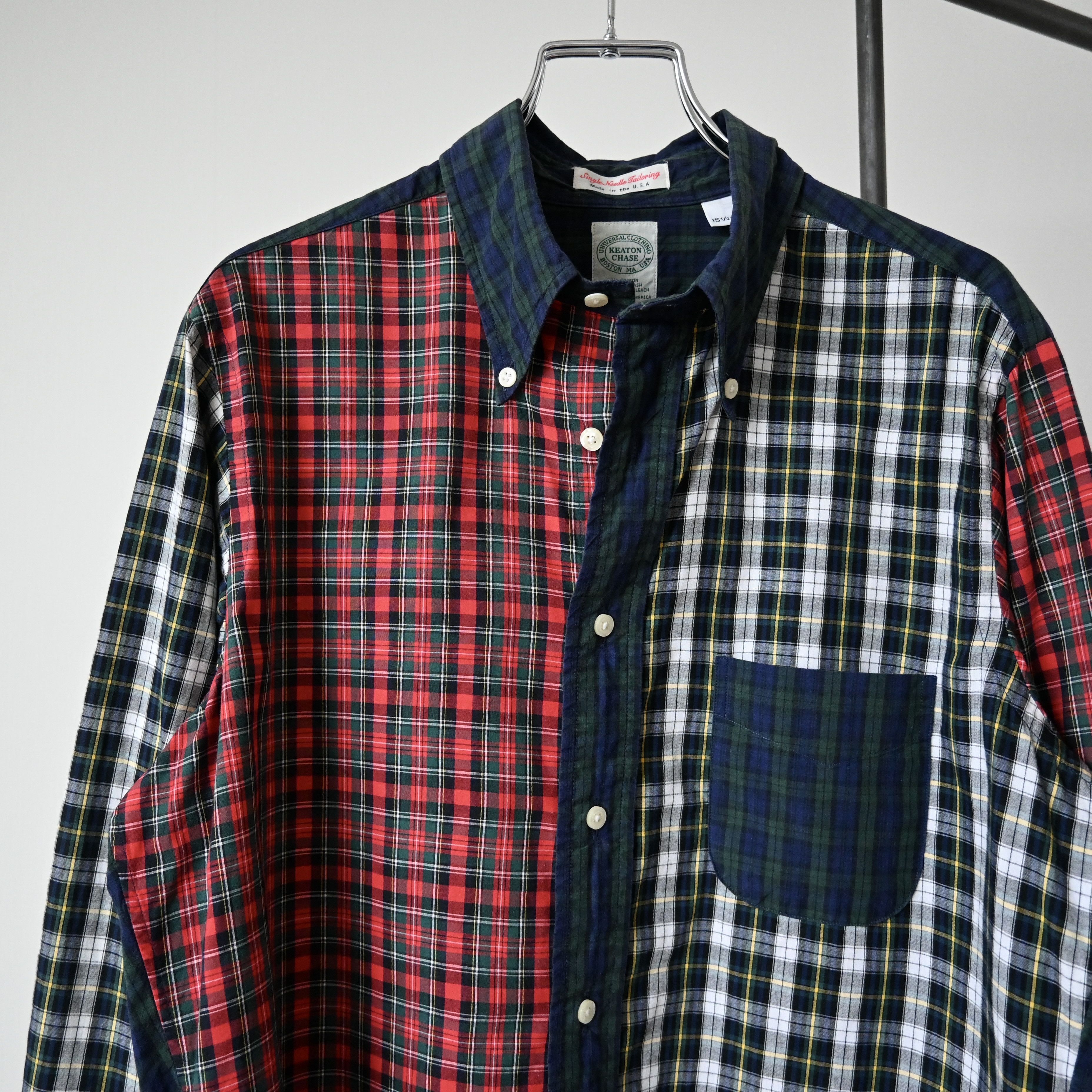 Vintage VTG 2000s KEATON CHASE crazy plaid BD shirt made in USA Size US S / EU 44-46 / 1 - 6 Thumbnail