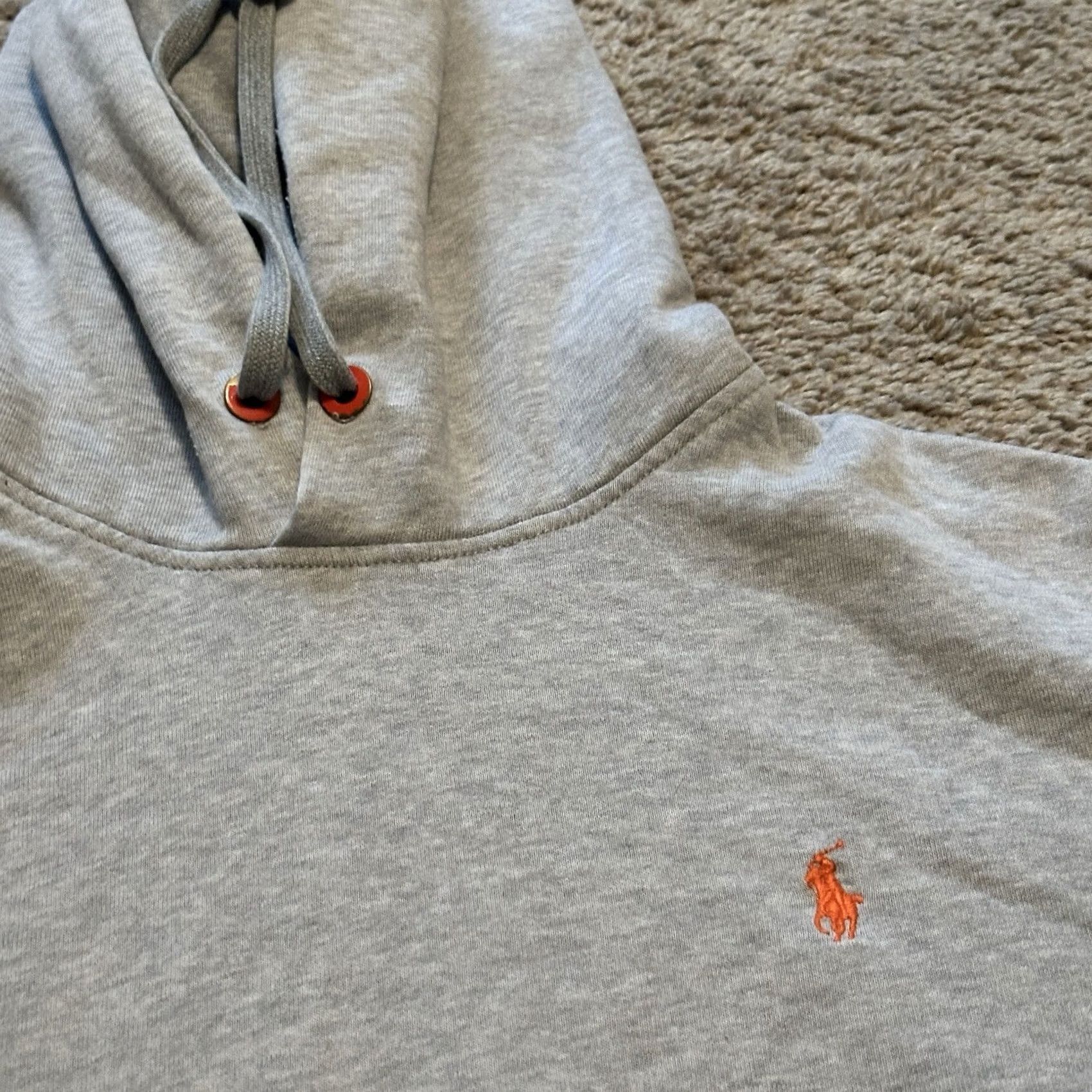 Ralph Lauren Polo Ralph Lauren Hoodie Womens Medium Pullover Drawstrings Logo Embroidered Gray Cotton Blend Fleece Size M / US 6-8 / IT 42-44 - 3 Thumbnail