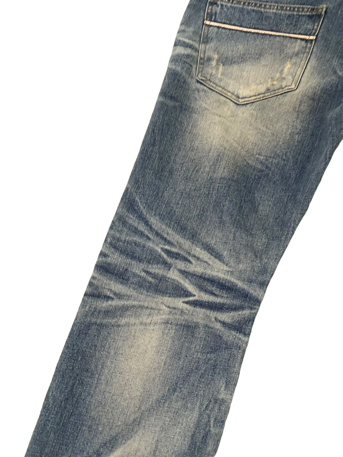 Japanese Brand Slim Jeans Improves Faded Distress Denim 8🟦7 Size US 35 - 16 Thumbnail