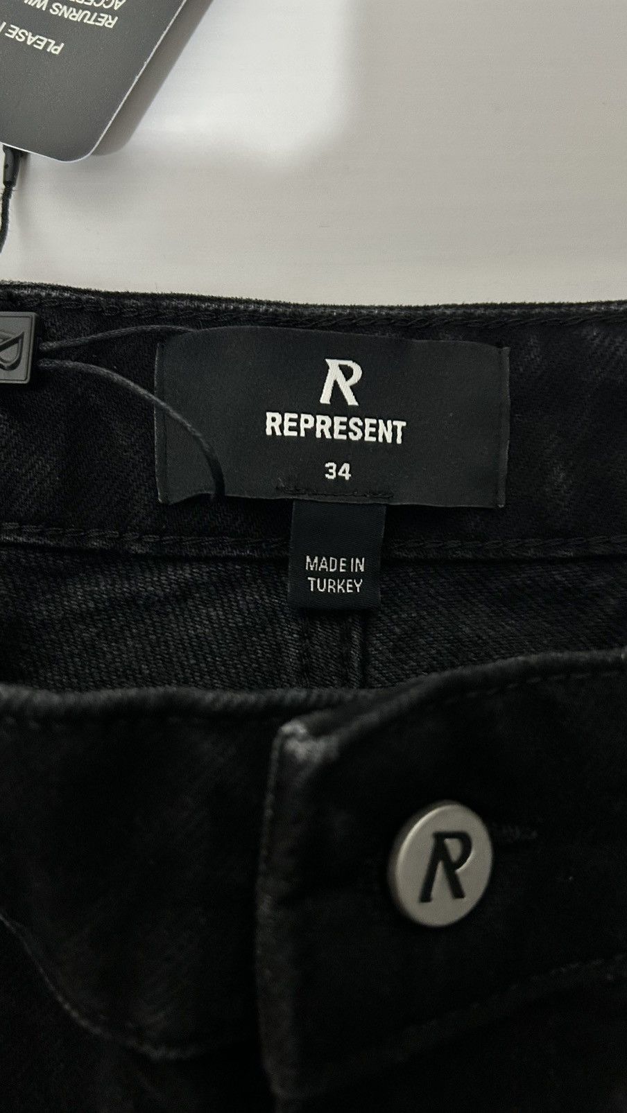 Represent Clo. REPRESENT R2 Stepped Hem Off Black Denim Jeans W34 Size US 34 / EU 50 - 12 Thumbnail