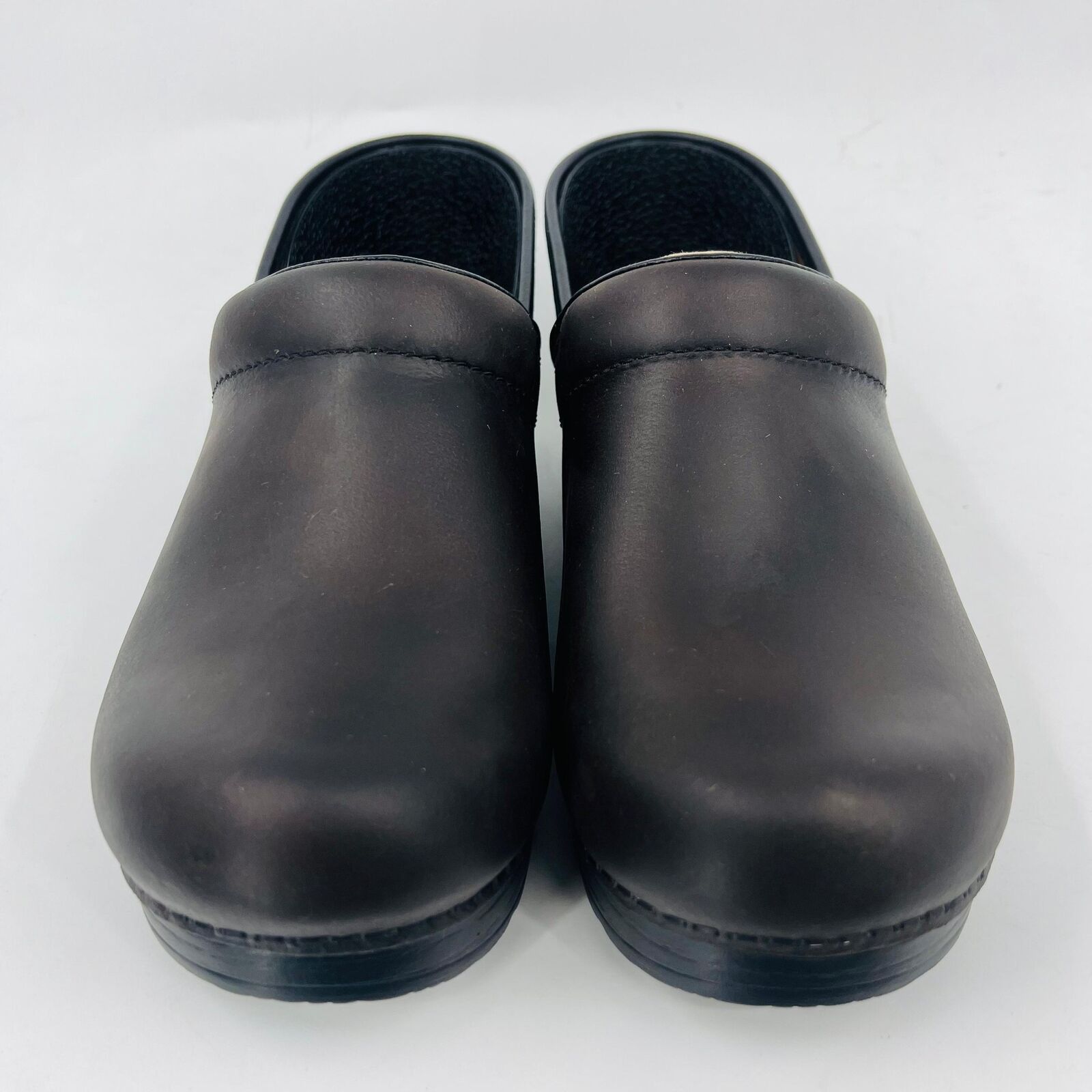 Dansko DANSKO WOMENS ANTIQUE BROWN/BLACK LEATHER CLOGS SIZE7.5B Size US 7.5 / IT 37.5 - 2 Thumbnail