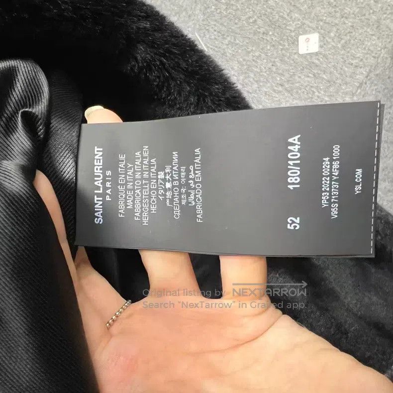 Saint Laurent Paris Saint Laurent Paris Black solid color lapel single-breaste Size US L / EU 52-54 / 3 - 4 Thumbnail