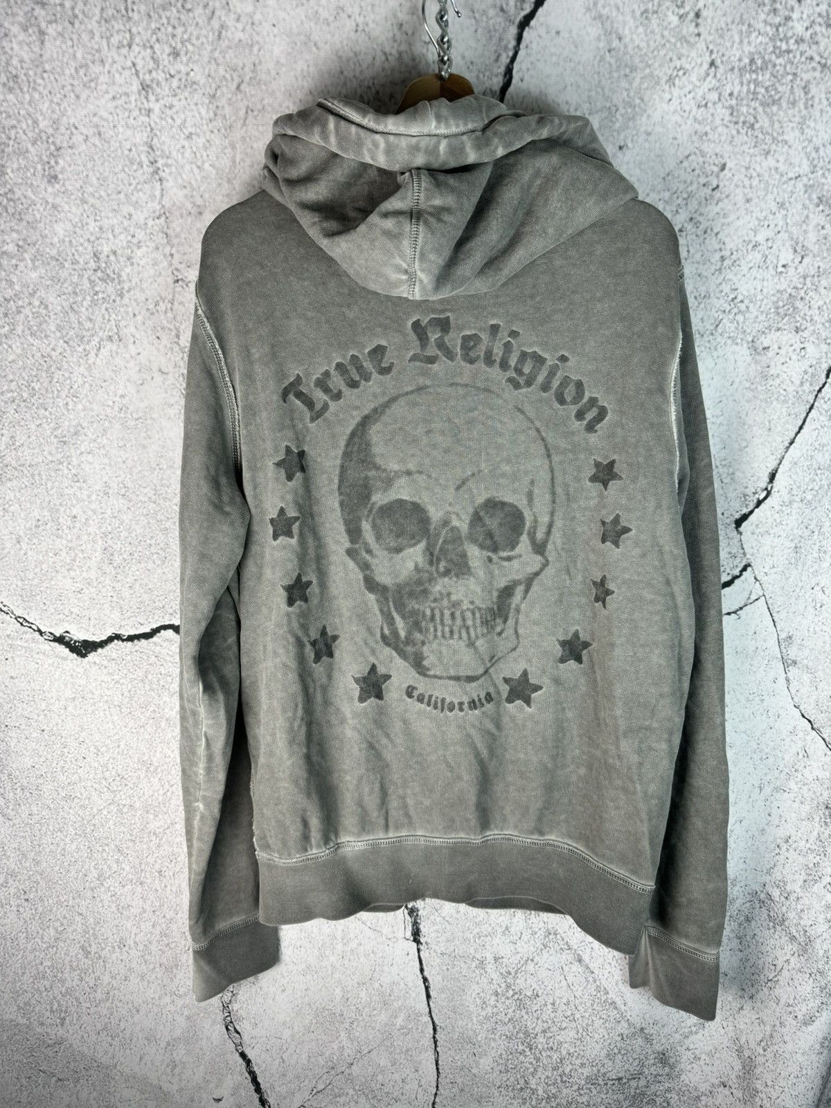 Japanese Brand True Religion Hoodie USA Skull Big Logo RARE Ed Hardy Style Size US L / EU 52-54 / 3 - 1 Thumbnail