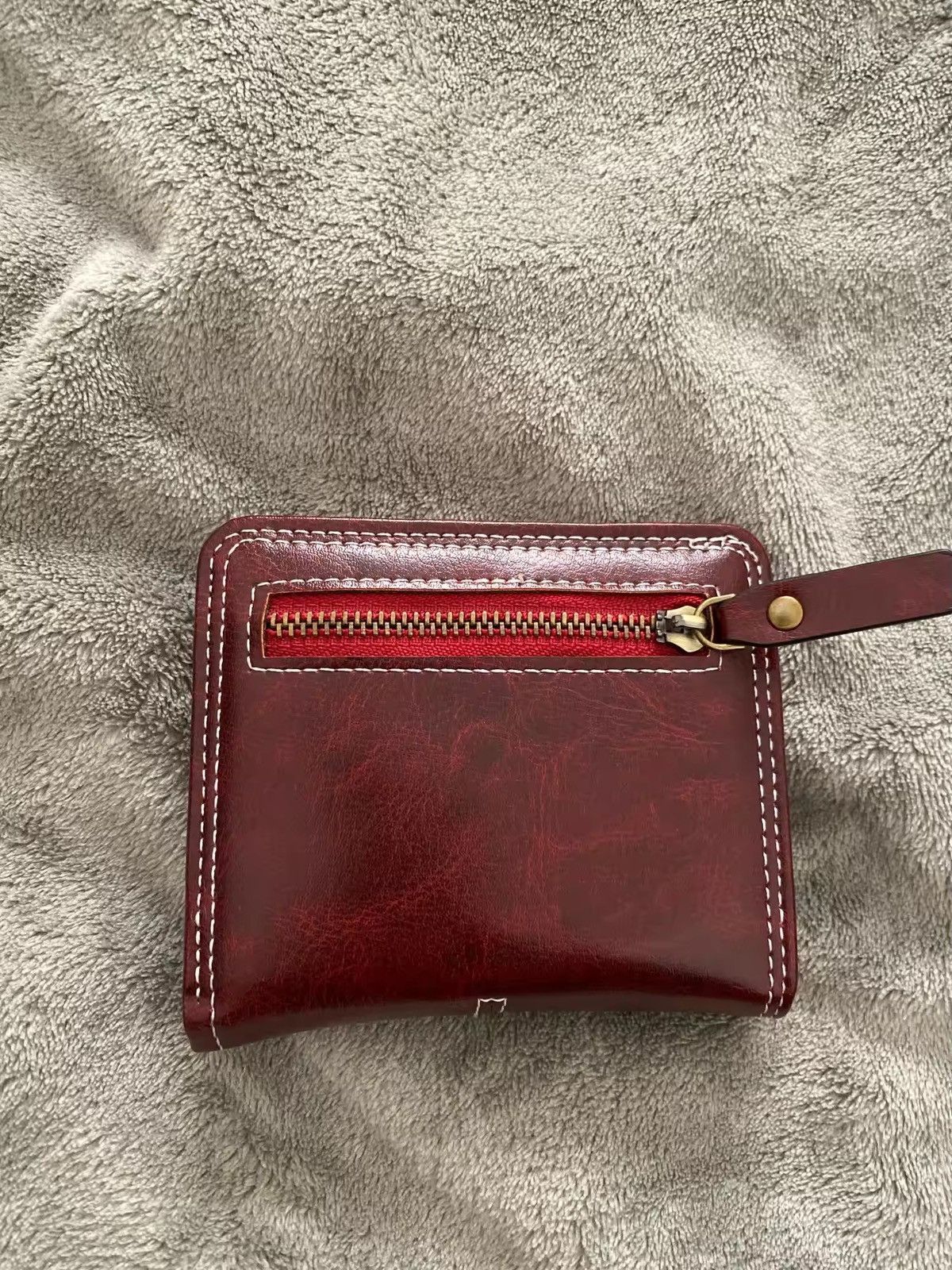 Japanese Brand PU Leather Cross Wallet (burgundy) Size ONE SIZE - 6 Thumbnail
