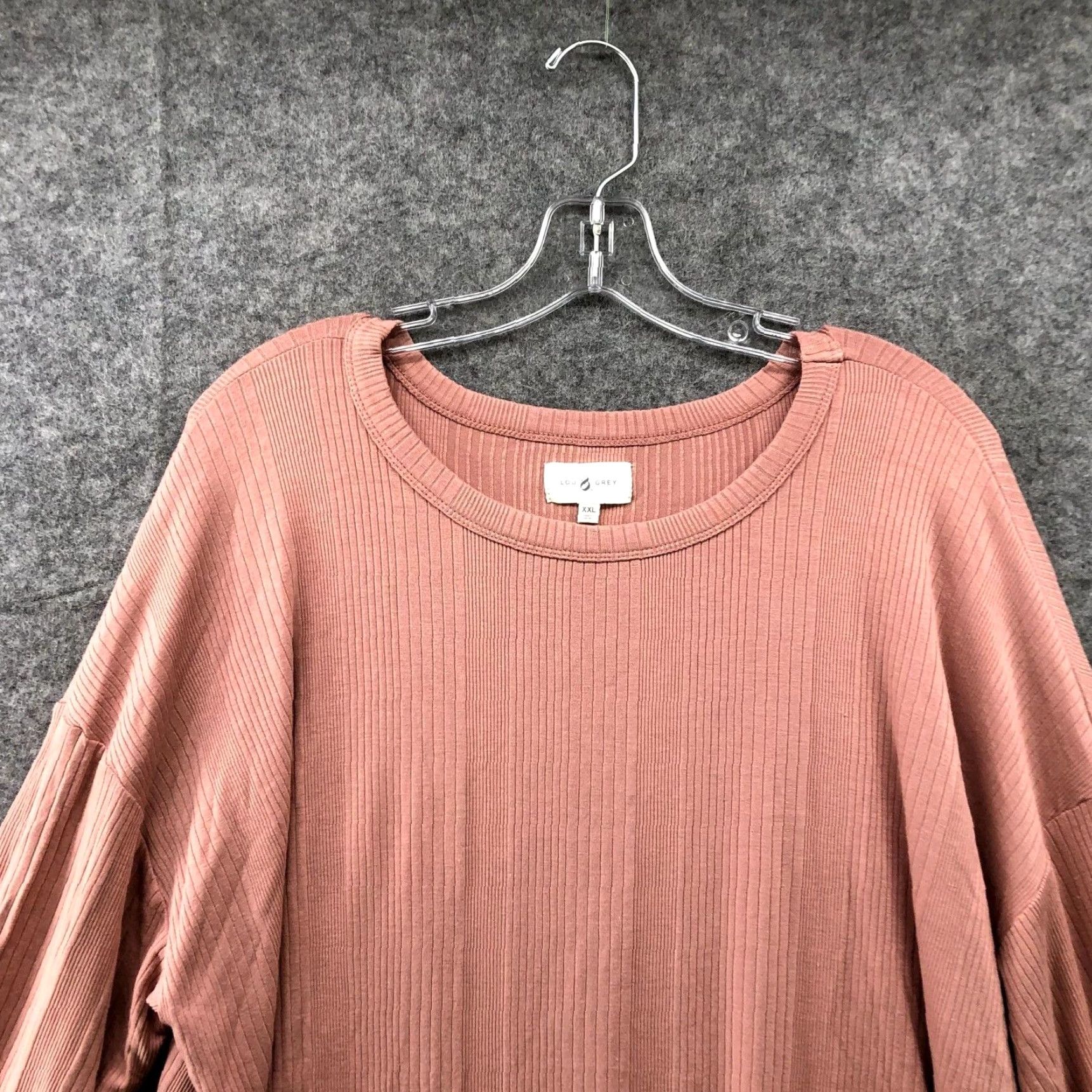 Lou & Grey Lou & Grey Signaturesoft Long Sleeve T Shirt Womens XXL Pink Crewneck Ribbed Size XXL / US 16-18 / IT 52-54 - 3 Thumbnail