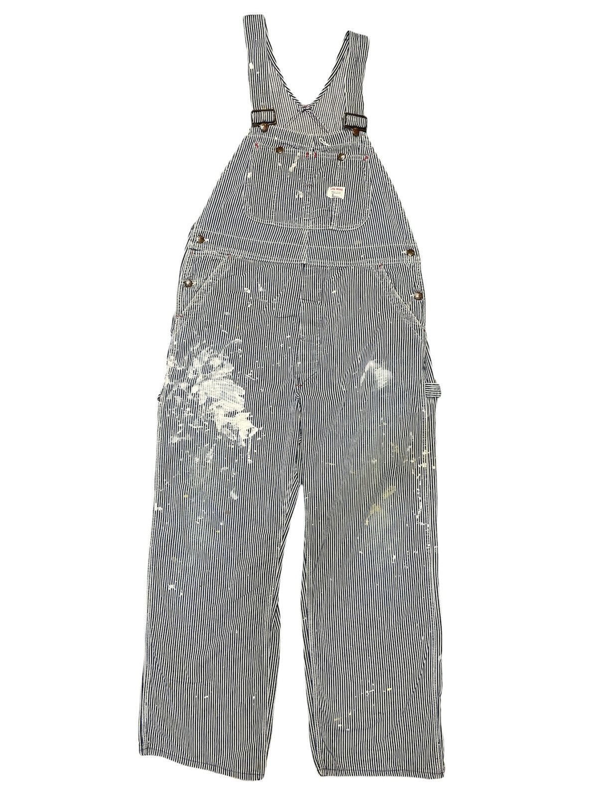 Big Mac Vintage 60s Hickory Stripe Big Mac Overalls Distressed Size US 36 / EU 52 - 1 Thumbnail
