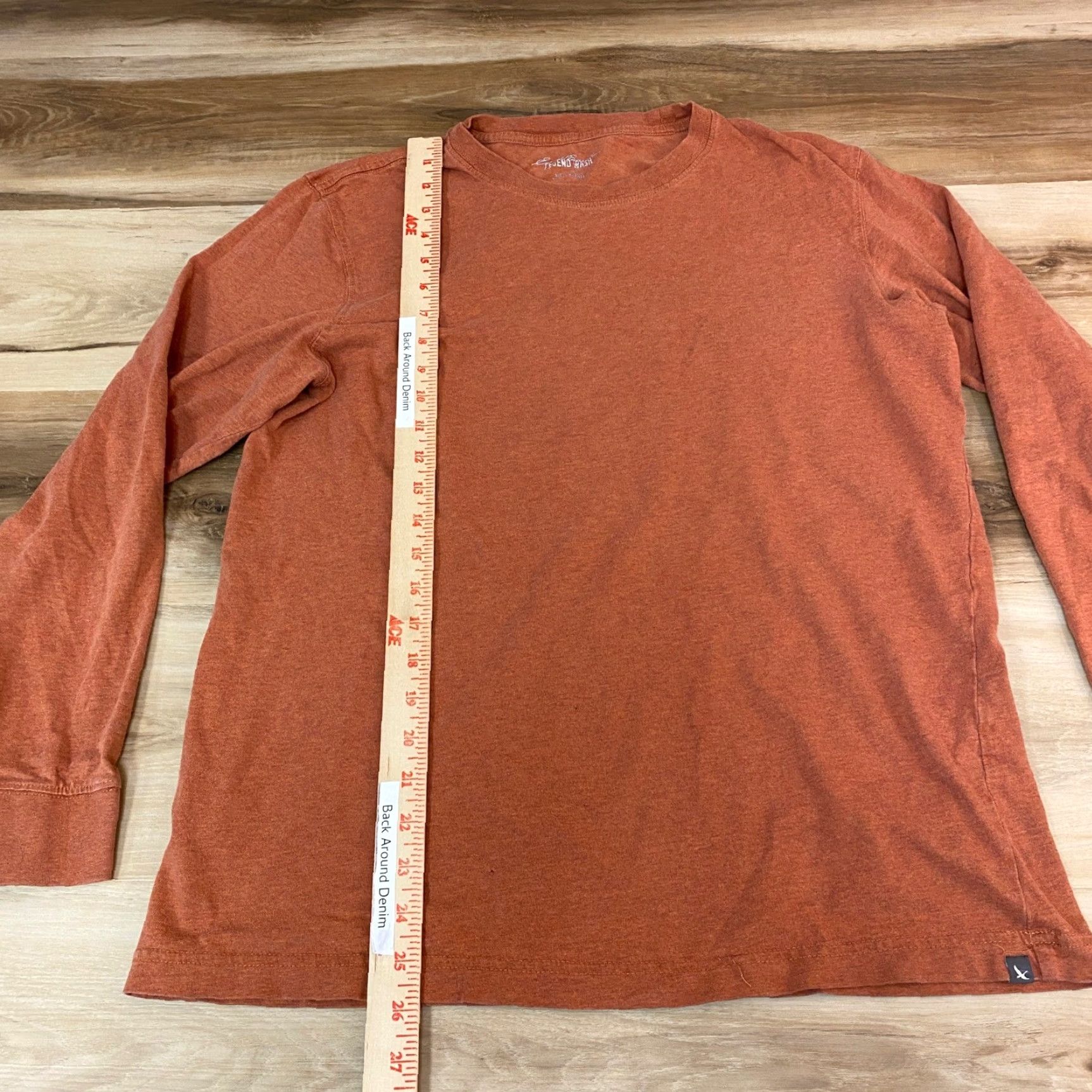 Eddie Bauer Eddie Bauer Legend Wash Long Sleeve Crew Neck T-Shirt Men's M Orange Cotton Size US M / EU 48-50 / 2 - 7 Thumbnail