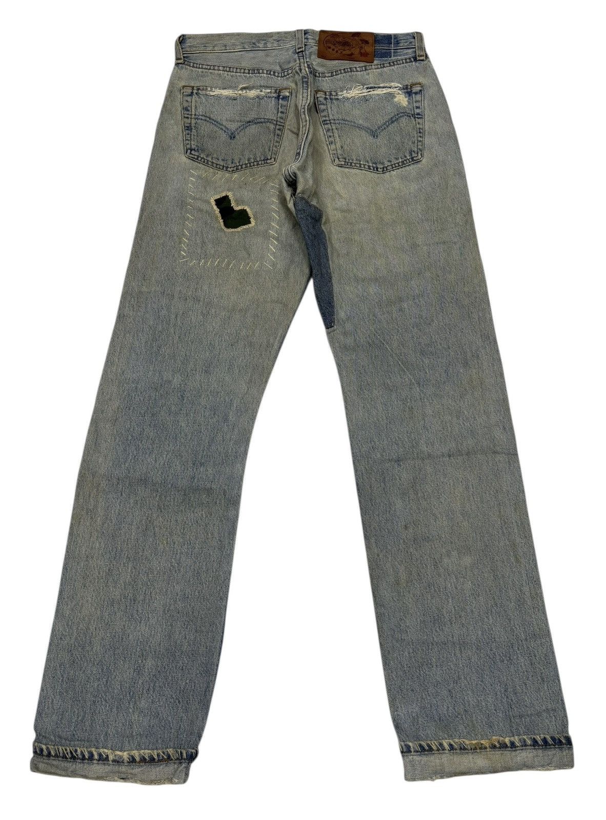Kapital GRAIL Levis 501 Boro Sashiko Custom Distressed Denim Jeans Size US 30 / EU 46 - 2 Thumbnail