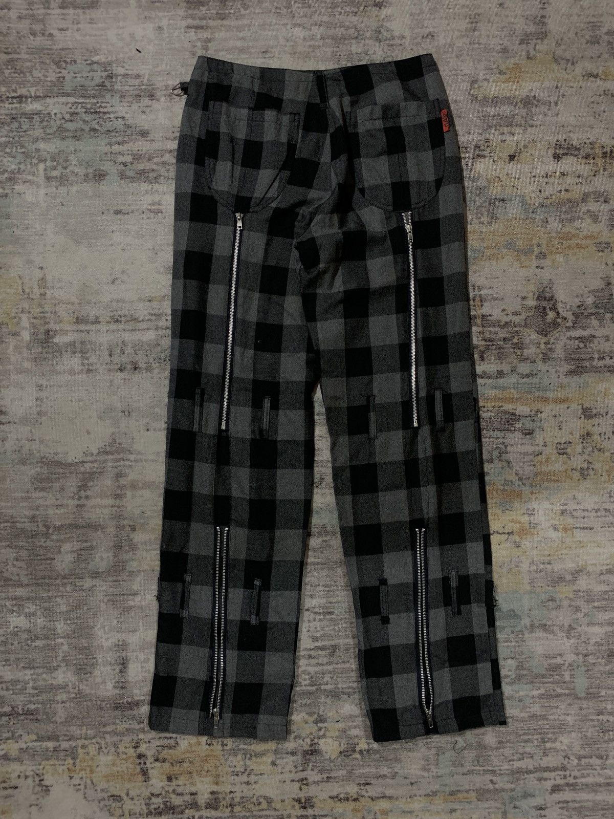 If Six Was Nine MAD Punk Plaid Tartan Japan Bondage Zipper Inspired Pants Size US 31 - 5 Thumbnail