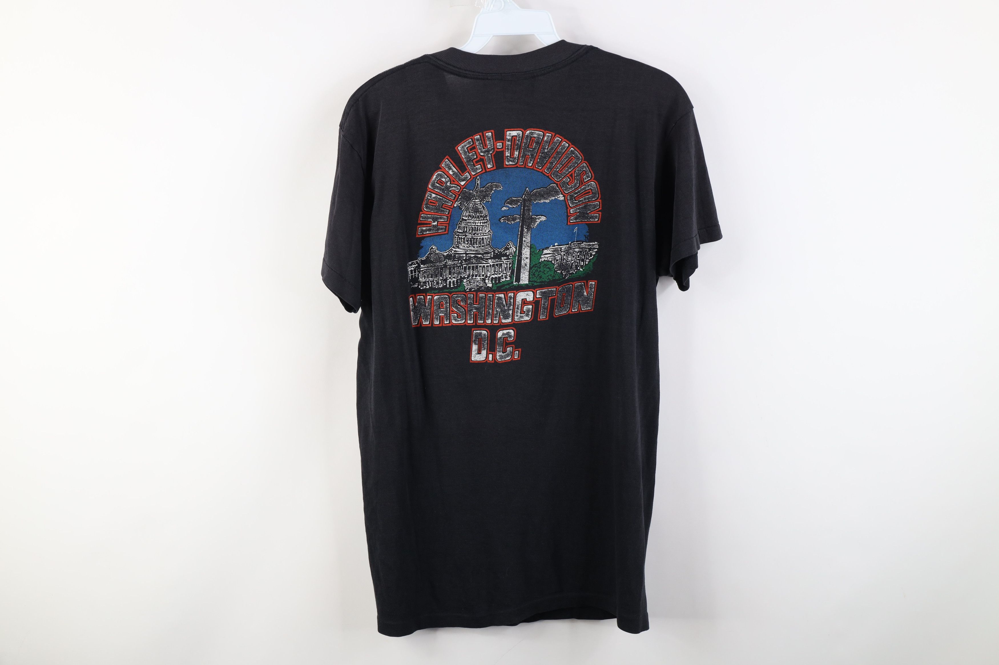 Harley Davidson Vintage 80s 3D Emblem Harley Davidson Eagle Flag T-Shirt USA Size US M / EU 48-50 / 2 - 12 Thumbnail