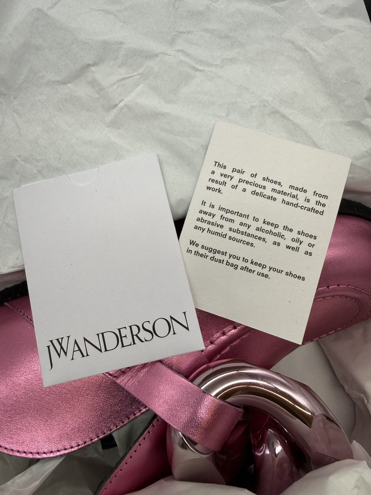 JW Anderson JW Anderson. Chain Loafer Mule. Metallic Pink. EU 46- US 12 Size US 12 / EU 45 - 18 Thumbnail