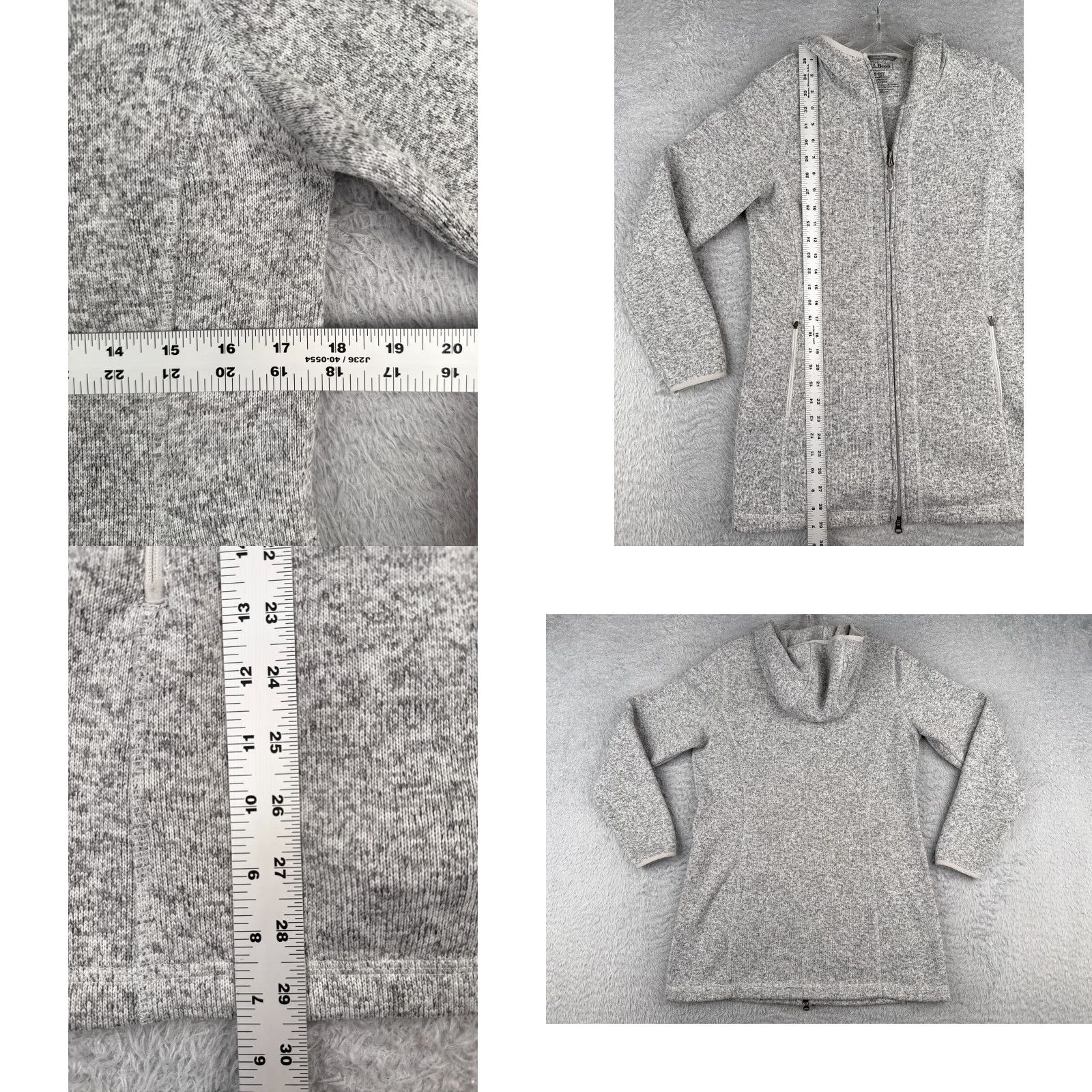 Vintage LL Bean Jacket Womens Small Gray Knit Shell Full Zip Hoodie 100% Polyester Hike Size S / US 4 / IT 40 - 8 Thumbnail