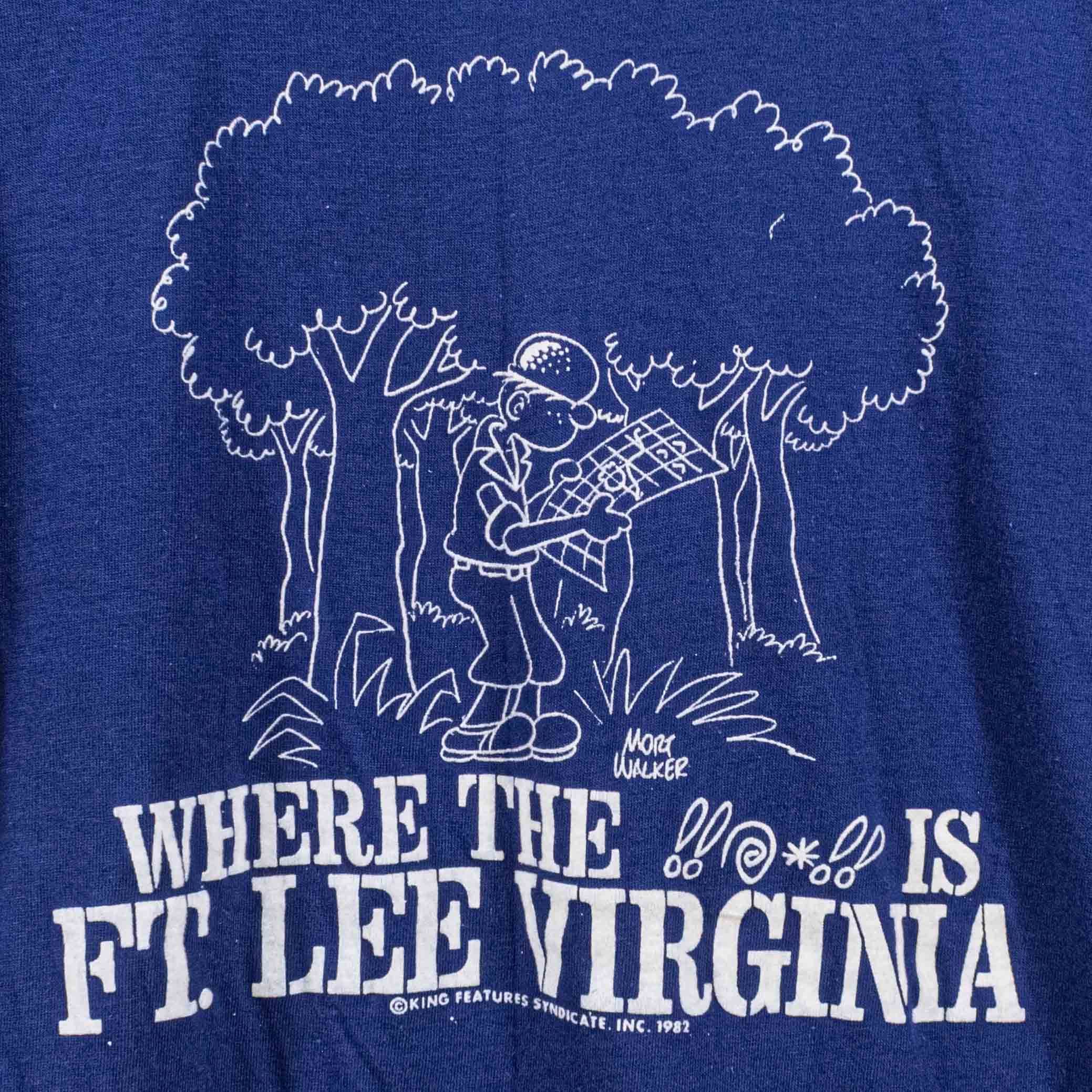 Vintage Beetle Bailey Where The **** T-Shirt Ft. Lee VTG 80s Size US L / EU 52-54 / 3 - 3 Thumbnail