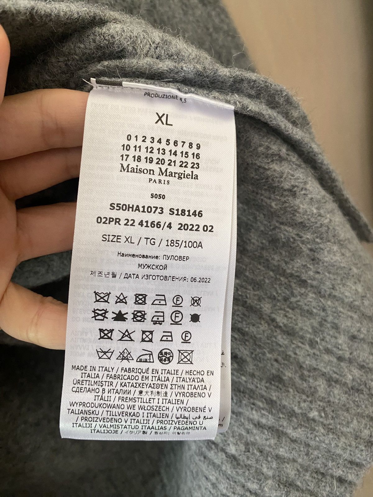 John Galliano [80% OFF SALE] Maison Margiela v-neck grey sweater Size US XL / EU 56 / 4 - 8 Thumbnail