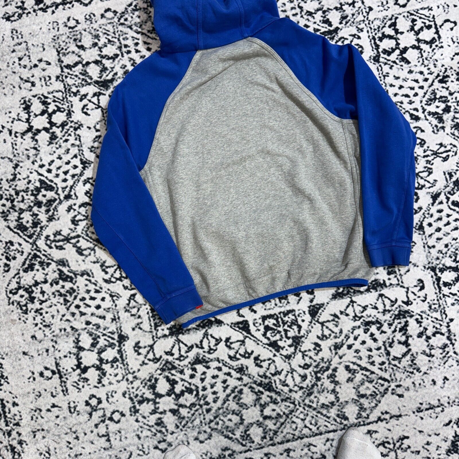 Nike × Vintage Vintage Nike Blue Gray Cotton Hoodie Size S Tech Fleece 90s Size US S / EU 44-46 / 1 - 9 Thumbnail