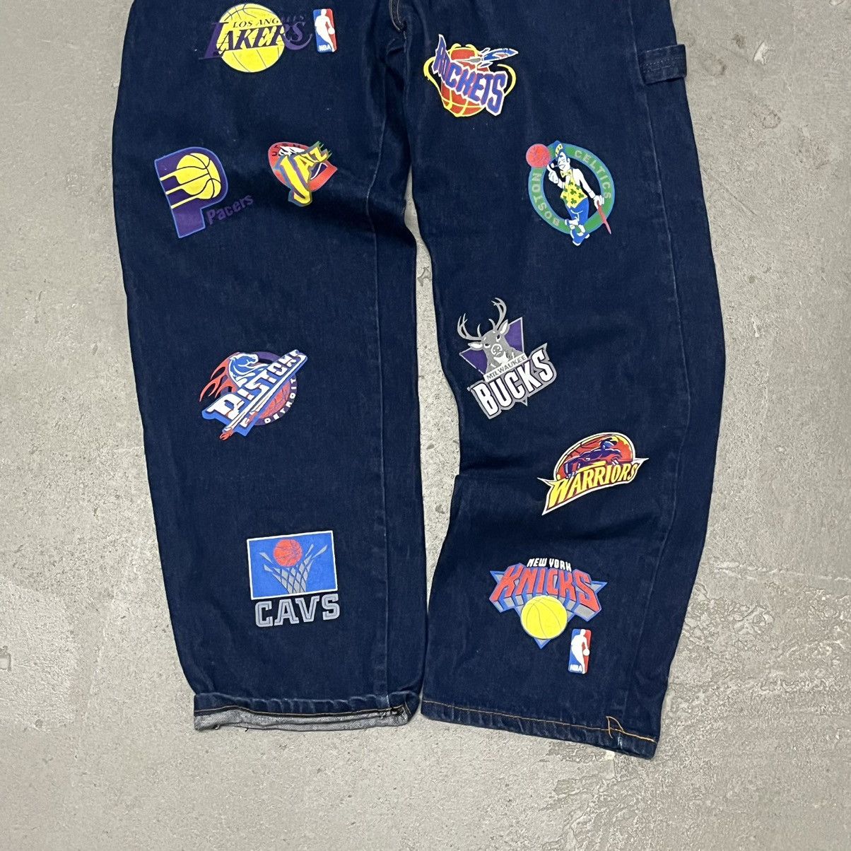 Vintage VTG 2000’s NBA Baggy Denim Jeans 32x30 Y2K Size US 32 / EU 48 - 4 Thumbnail