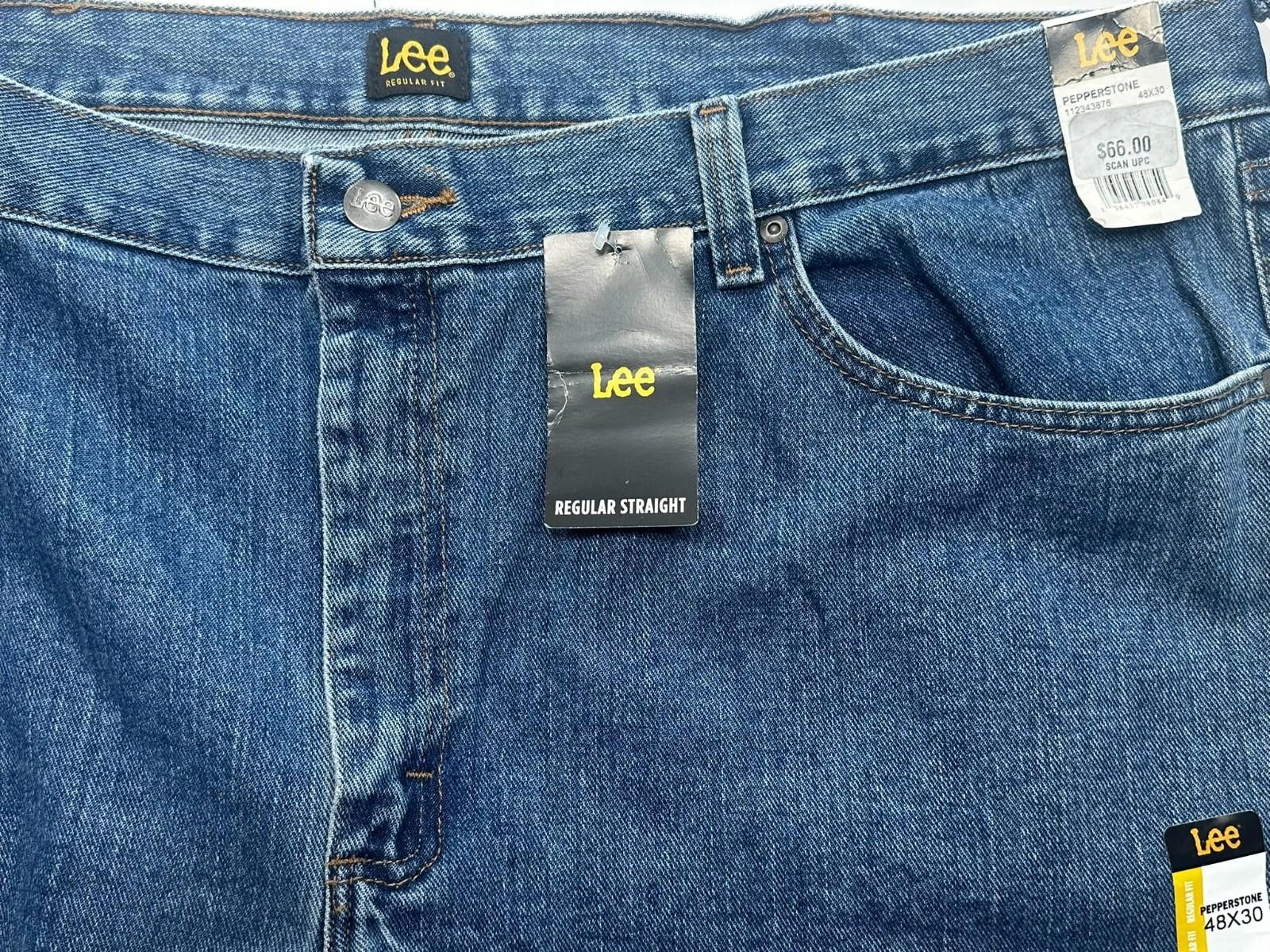 Lee Lee Regular Fit Straight Leg Denim Jeans Blue Mens 48/30 Size US 44 / EU 60 - 6 Thumbnail