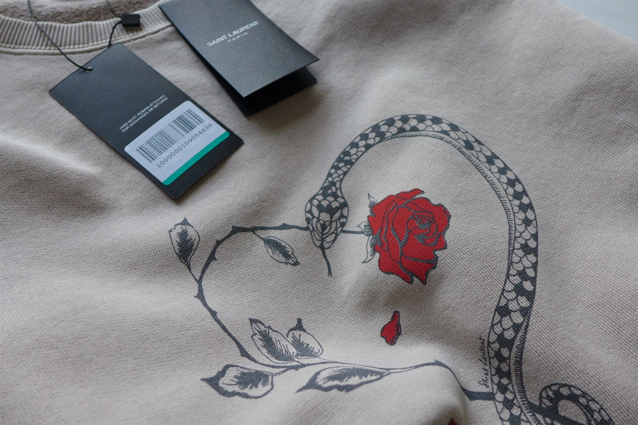 Saint Laurent Paris Saint Laurent SS18 Snake & Rose Heart Sweatshirt Size US M / EU 48-50 / 2 - 15 Thumbnail